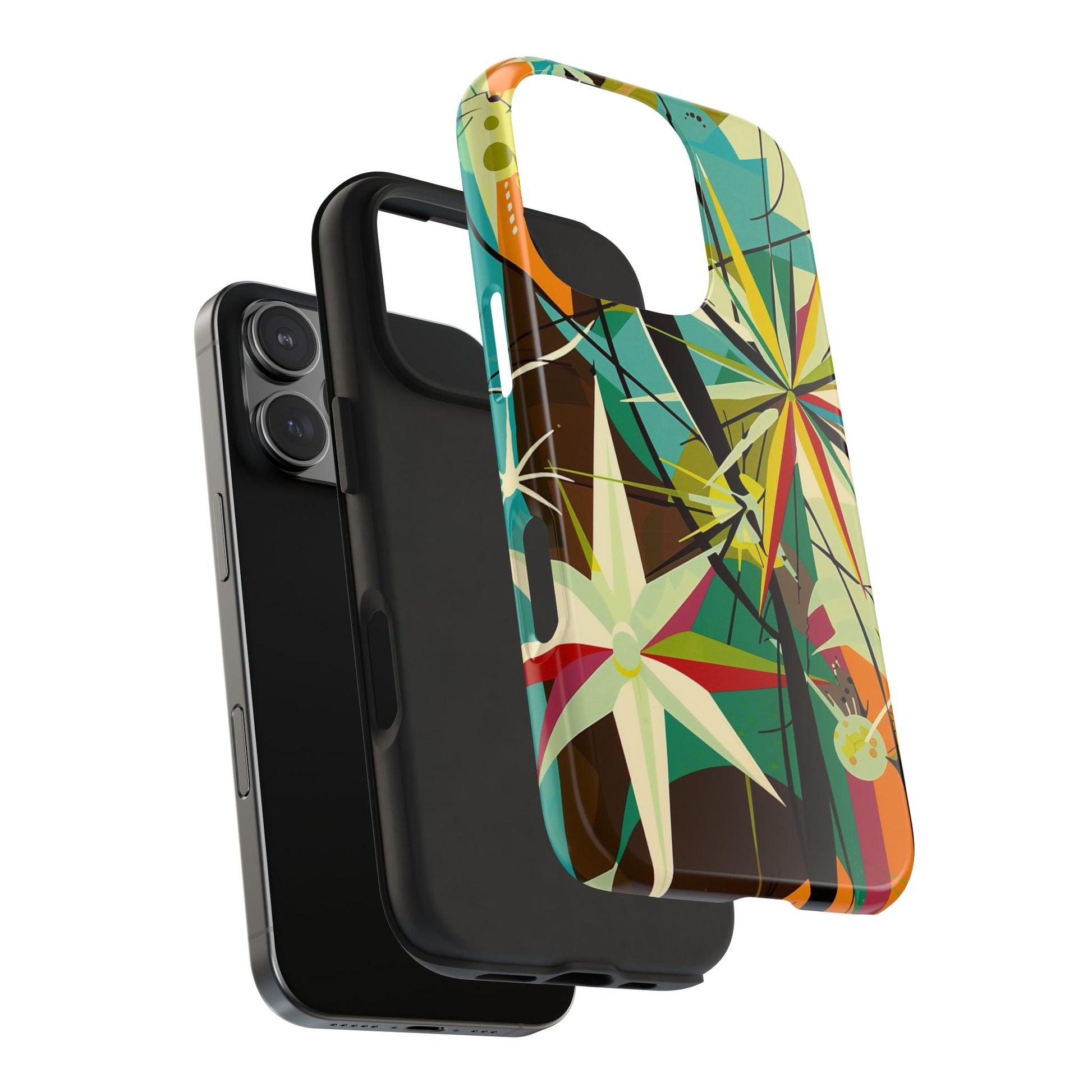 Mid Century Modern Star Design Phone Case, Earth Tone Colors, Retro Style Smartphone Cover, Vintage Phone Case, iPhone 14 Case, Apple iPhone