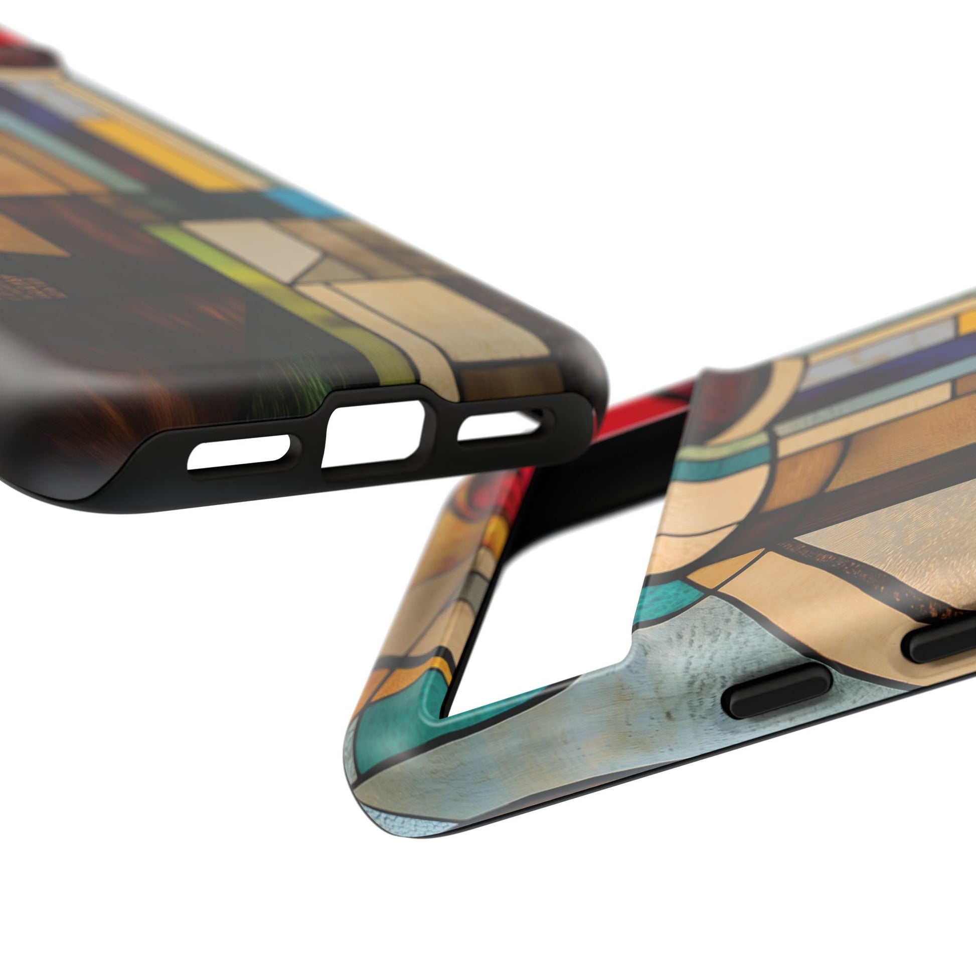 Stained Art Deco Glass Phone Case Frank Lloyd Wright Cottage Core Usonian Prairie Style Geometric Stylish  iPhone 14 15 16 Pro