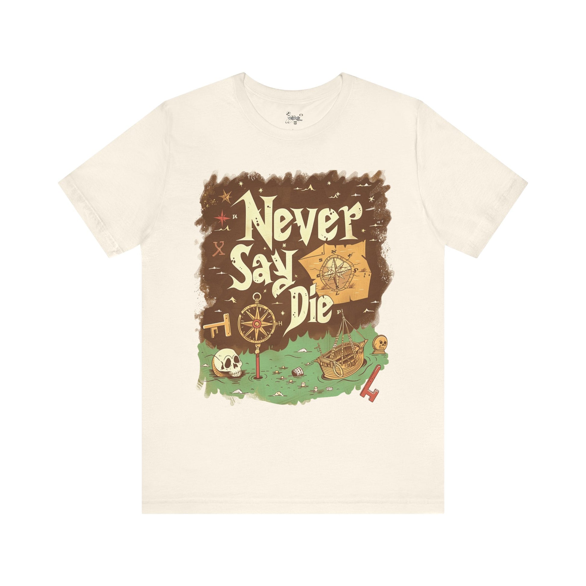 Never Say Die Goonies Inspired Treasure Hunt Shirt Pirate Map Graphic Tee Retro Movie Shirt 80s Movie Lovers