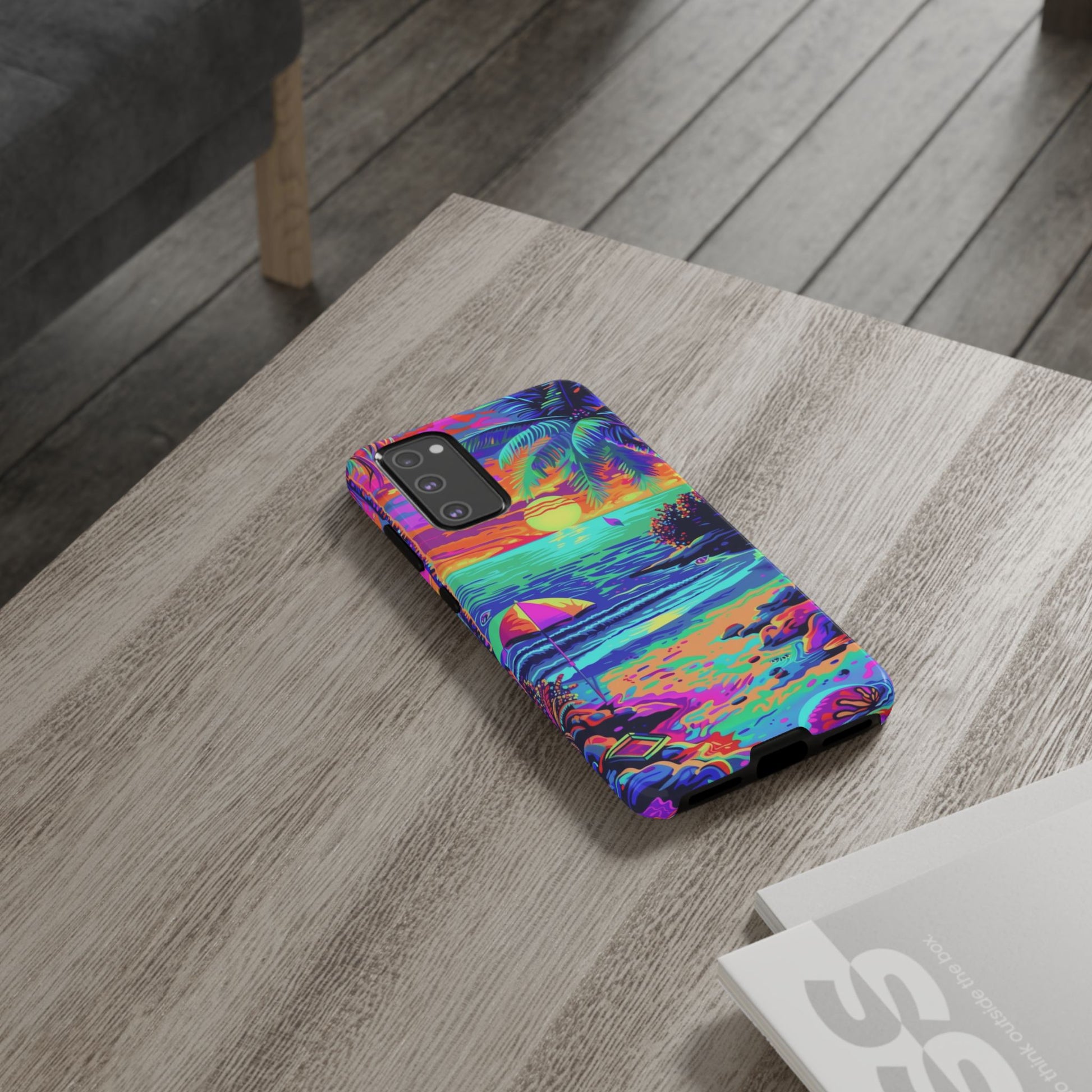 Beach Bliss: Durable Android Phone Case with Lisa Frank Style