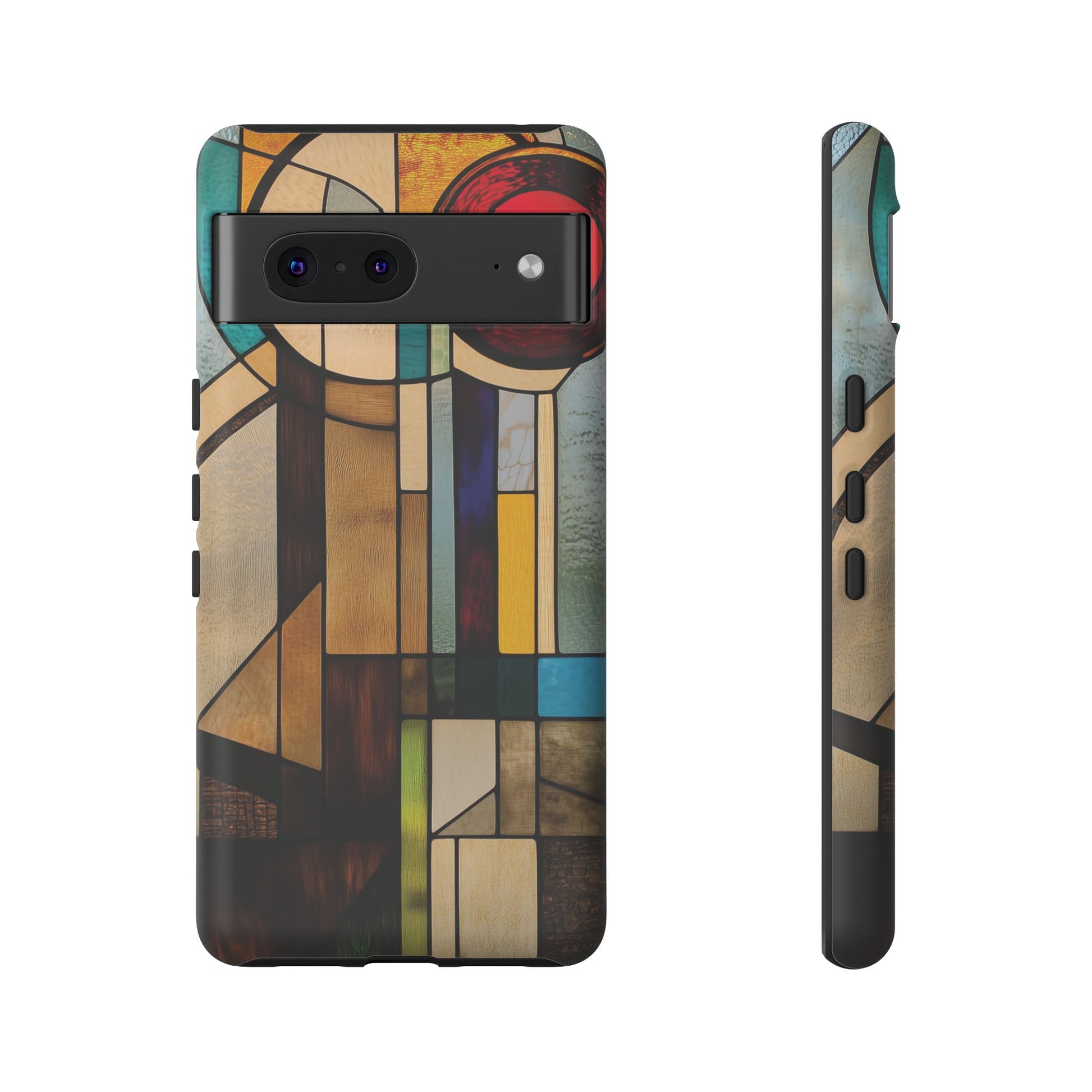 Stained Art Deco Glass Phone Case Frank Lloyd Wright Cottage Core Usonian Prairie Style Geometric Stylish  iPhone 14 15 16 Pro