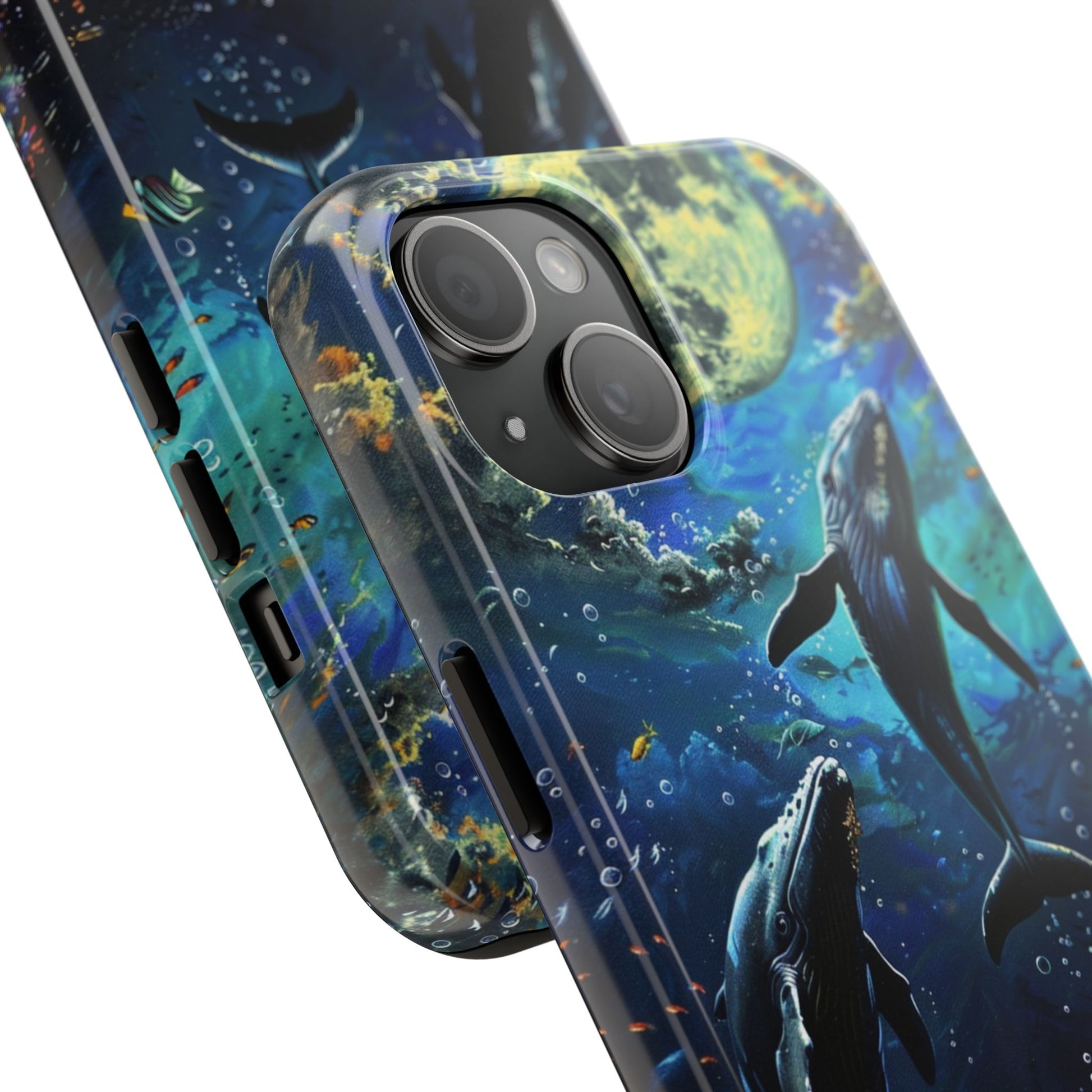 Moonlit Whales Underwater Phone Case - Durable and Stunning Protective Cover
