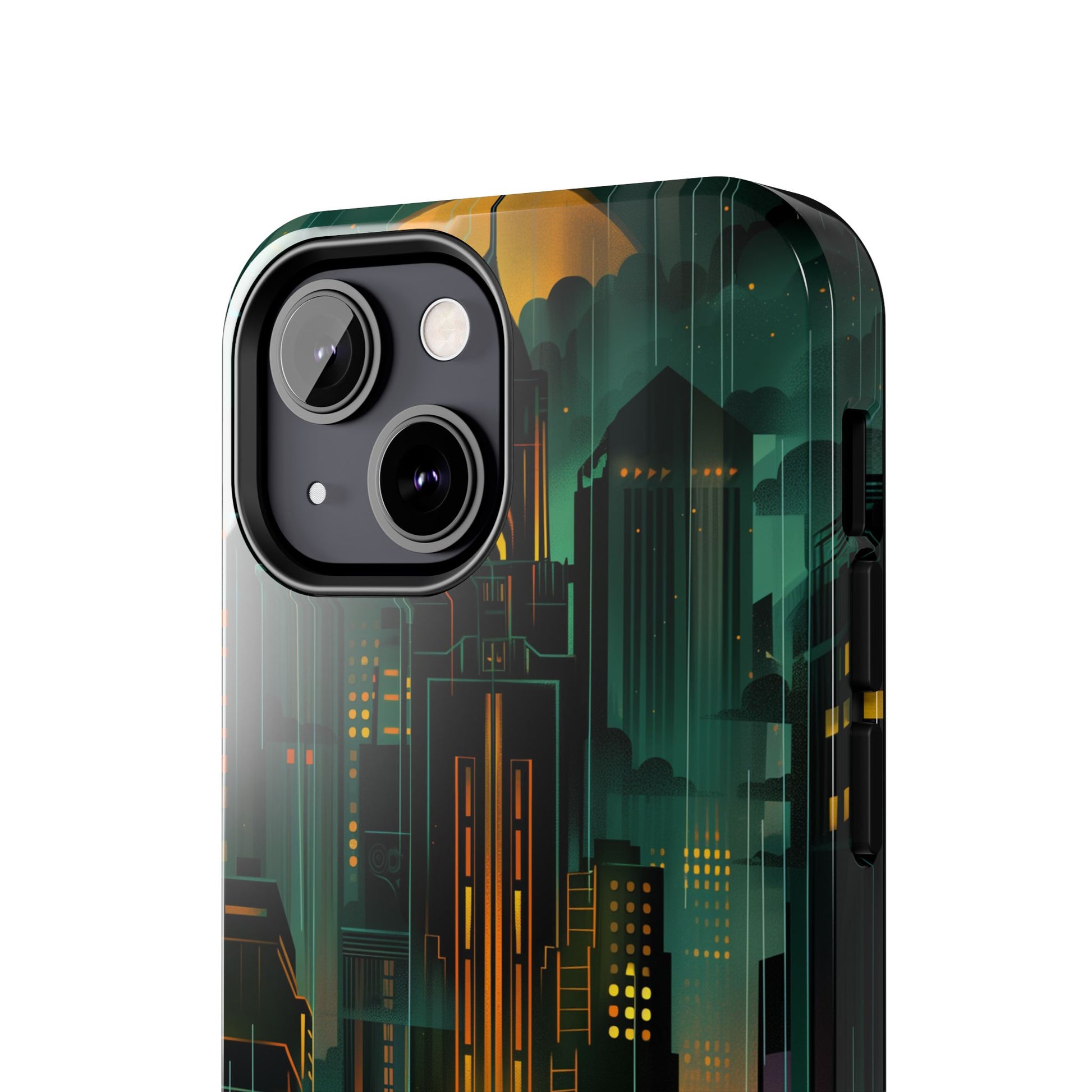 Nighttime Batman Phone Case - Gotham Art Deco Style - Noir Inspired Phone Cover - Dark Knight Accessory