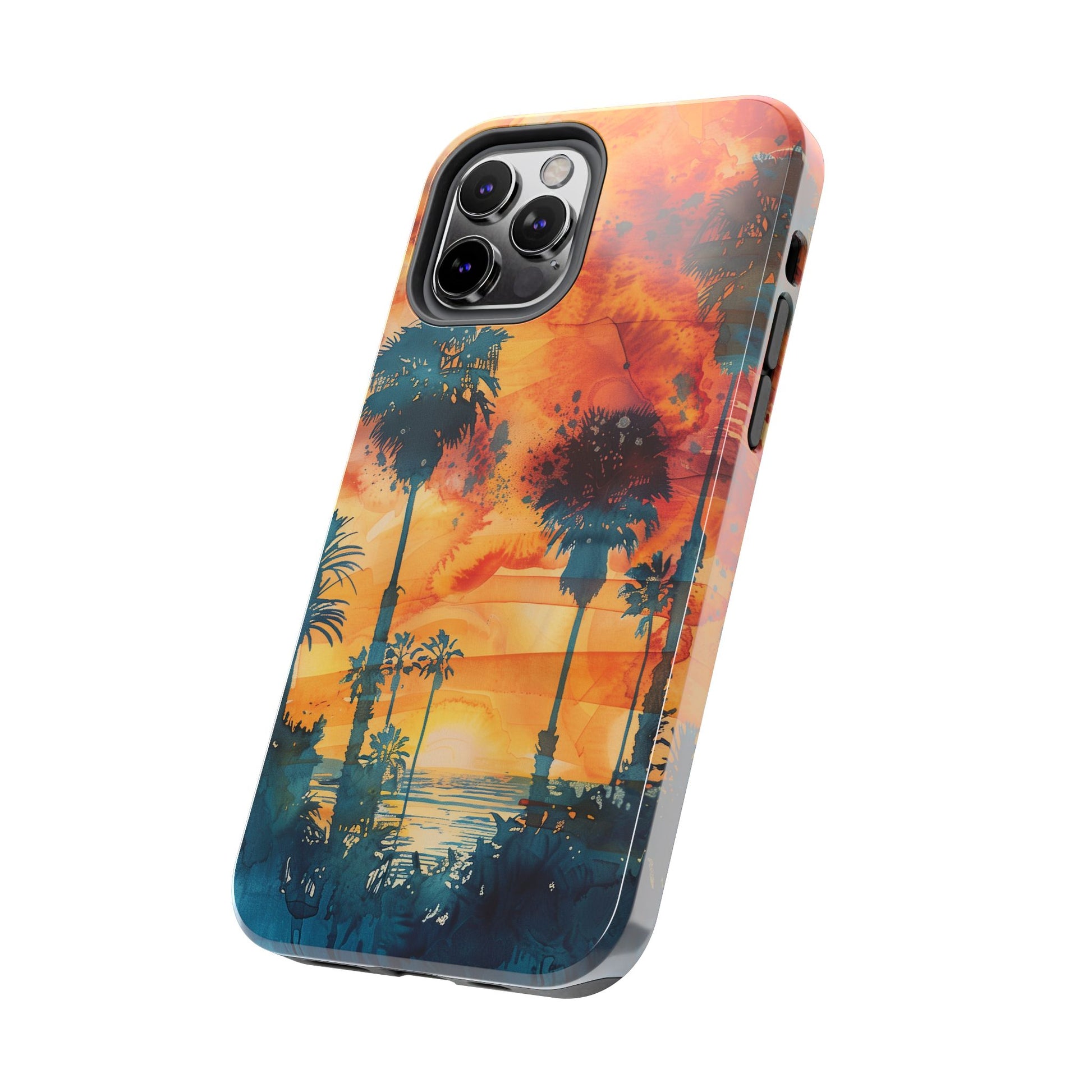 Los Angeles Sunset iPhone Case, Golden Hour Scenic View, Hollywood Hills Sunset Phone Case, Palm Trees Phone Case, iphone 15 pro max case