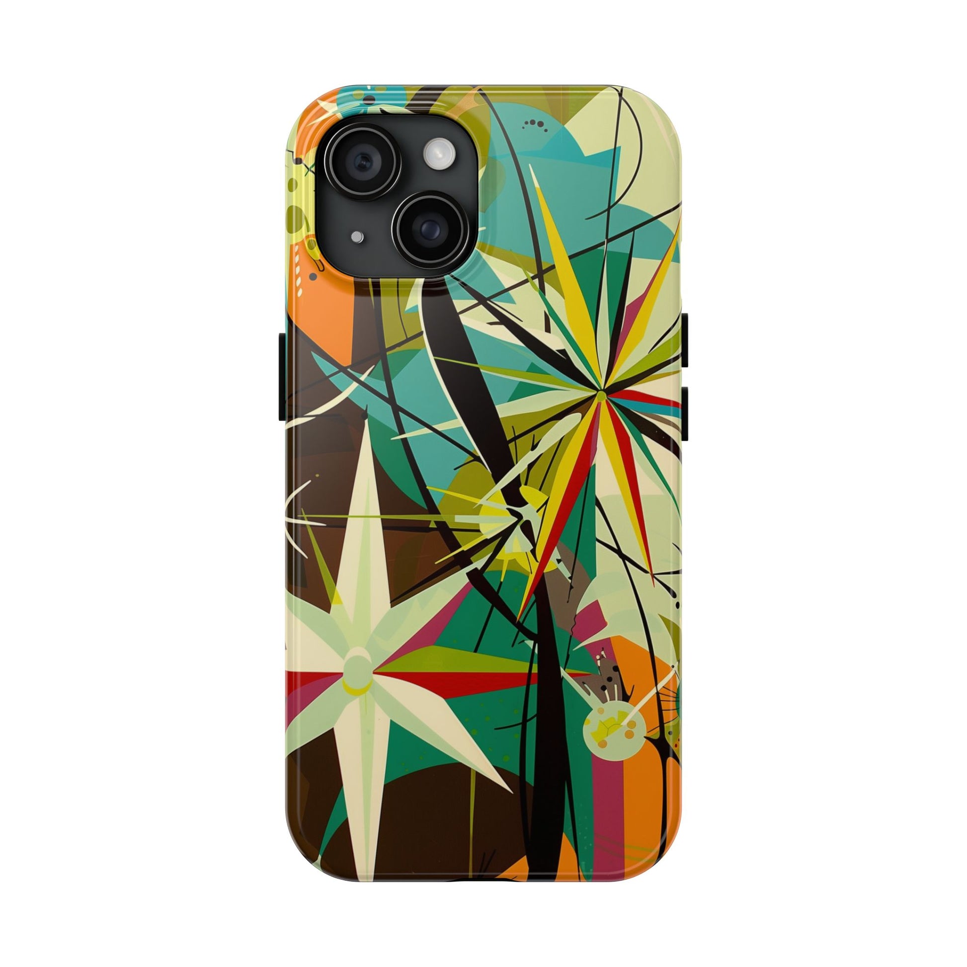 Mid Century Modern Star Design Phone Case, Earth Tone Colors, Retro Style Smartphone Cover, Vintage Phone Case, iPhone 14 Case, Apple iPhone