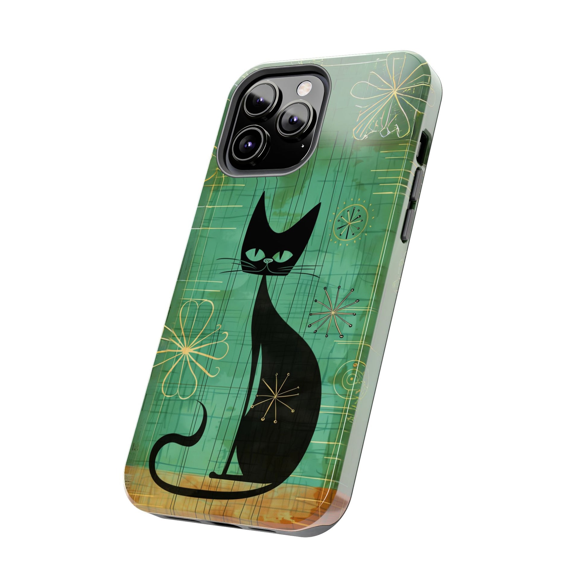 Mid-Century Modern Phone Case-Case, Mid Mod iPhone Case, Atomic Cats iPhone Case, Retro Chic Smartphone Cover, Unique Phone Case