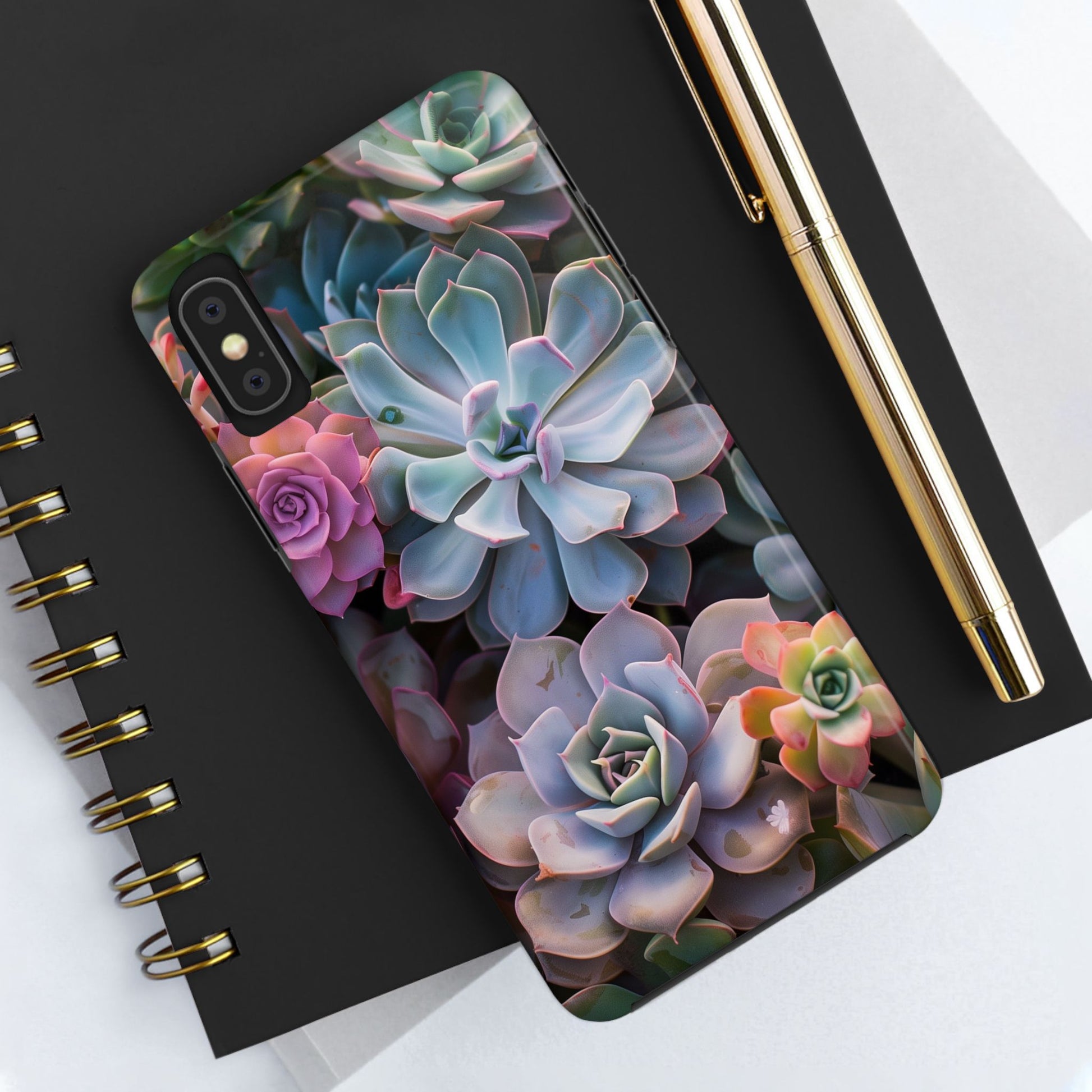 Pastel Succulent Flower Design Durable Phone Case - Tough Protection for iPhones