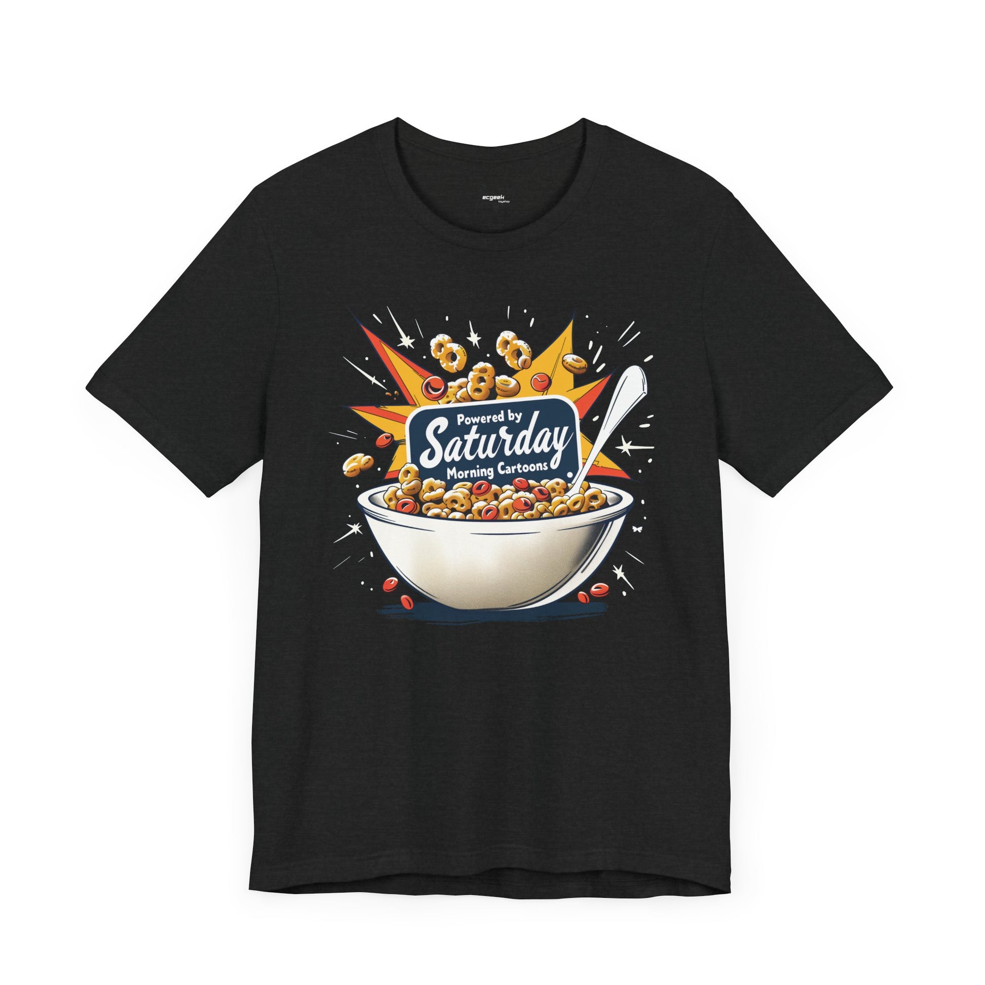 Saturday Morning Cartoons T-shirt, Retro Bowl of Cereal Graphic Tee, Nostalgic Shirt for Cartoon Lovers