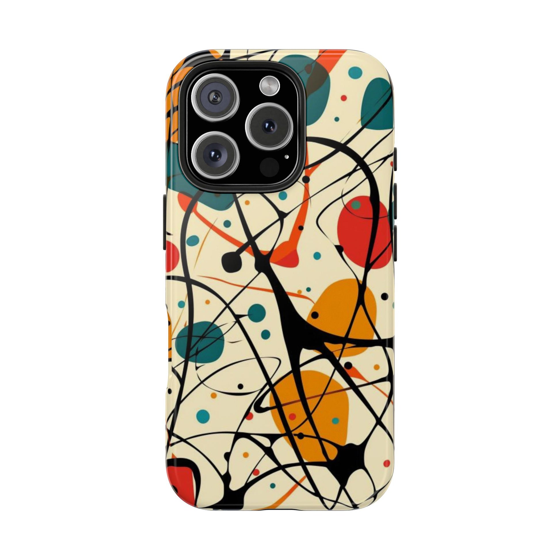 Mid Mod Phone Case,  Colorful Mid Mod Design Durable Phone Case, Vibrant and Stylish iPhone Tough Cover, iphone 15 case, iphone 14 pro max