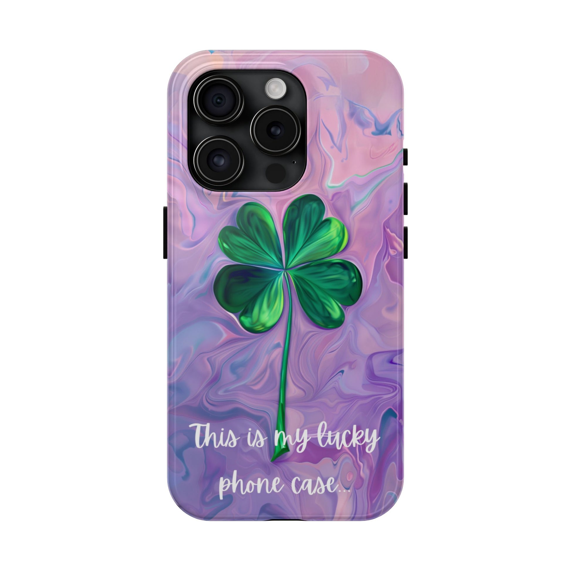 St Patrick's Day Lucky Phone Case Four Leaf Clover Durable Phone Case Good Luck Charm Protective iPhone 13 14 15 16 Pro Max Plus Galaxy