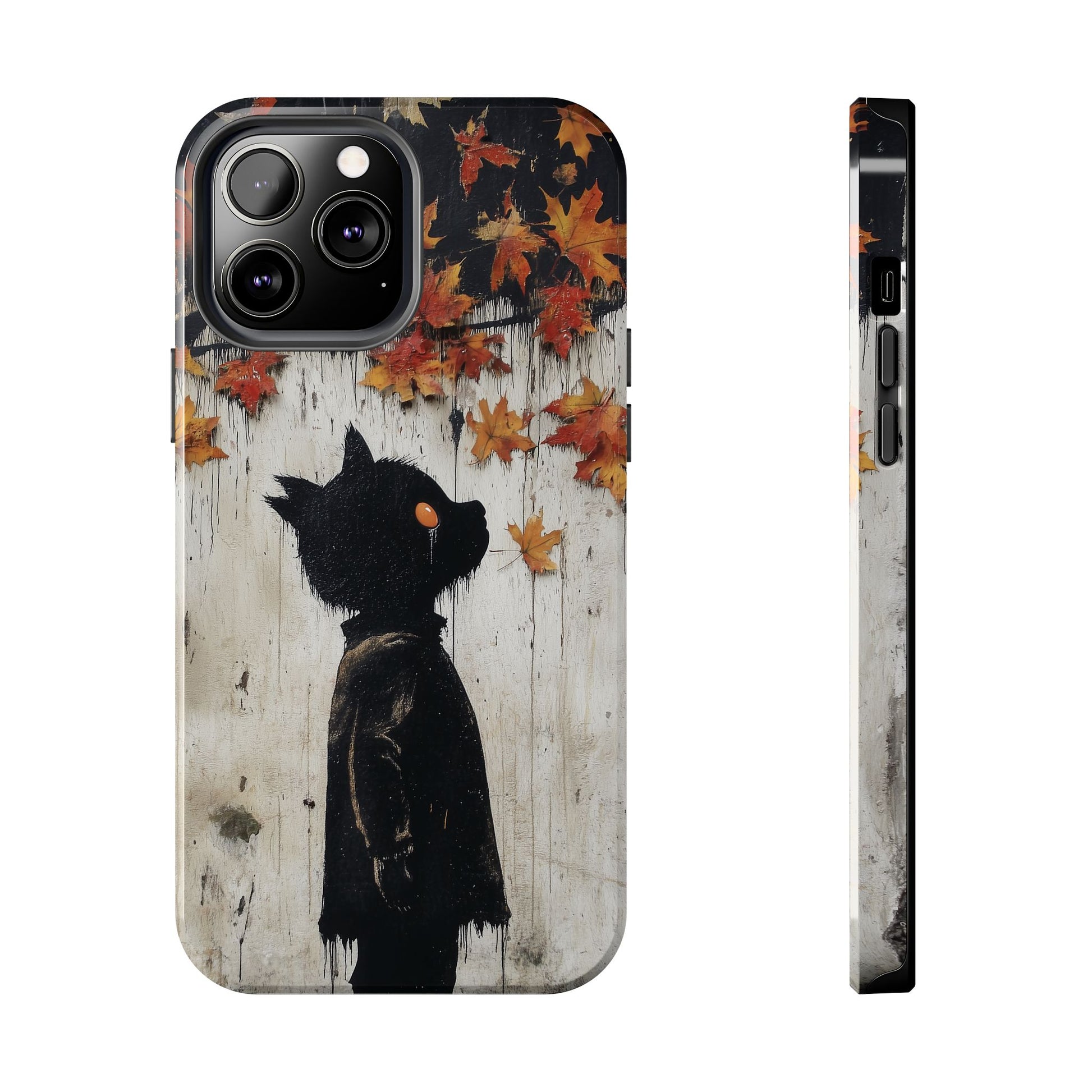 Fall Autumn Artistic Halloween Wolf Boy Gothic Dark Academia Street Art Urban Graffiti Phone Case Street iPhone 15 Pro Max Samsung Galaxy