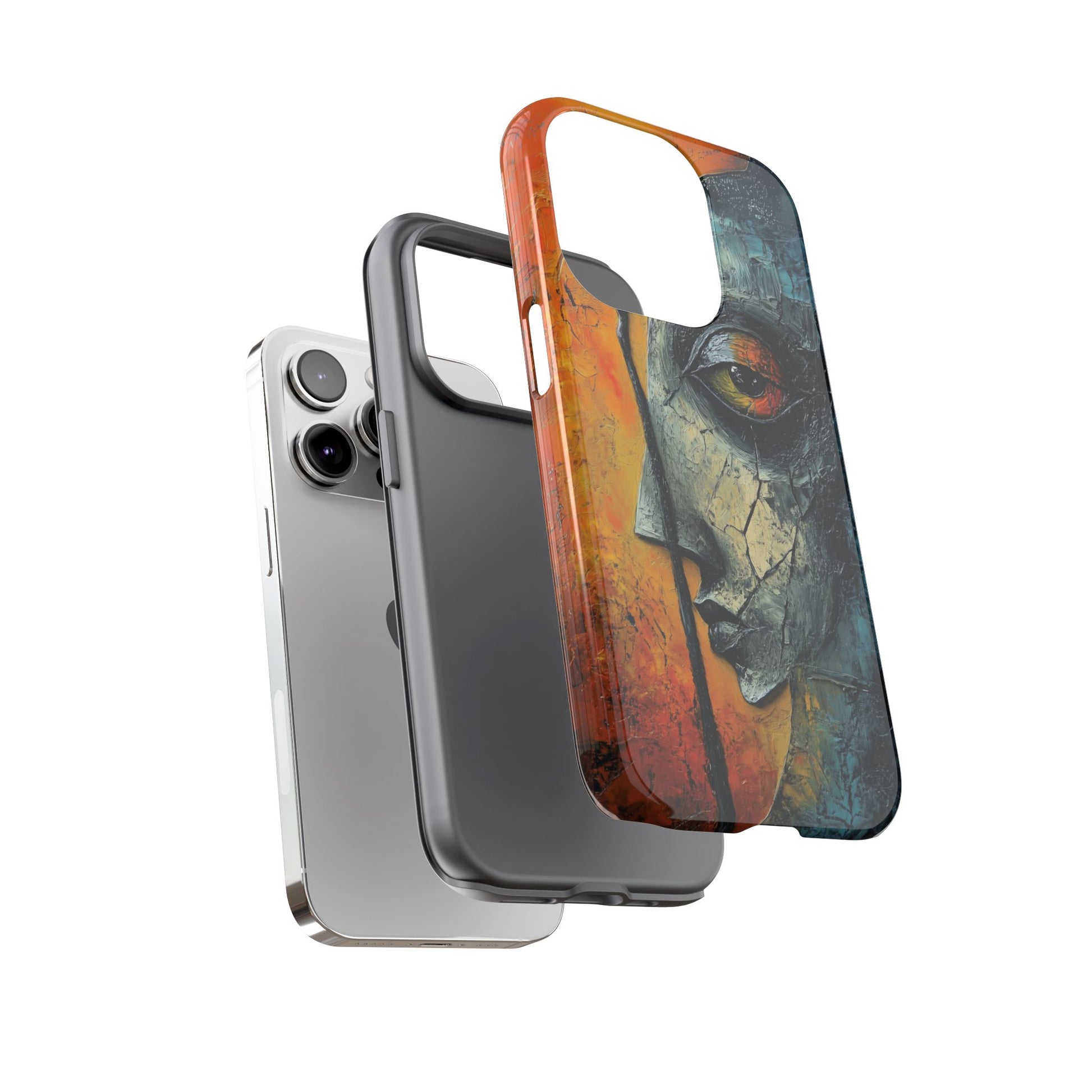 Surrealist Art Phone Case Salvador Dali Style Face Tough Case Unique Artistic 3D Textured Look Surrealism Gift Art iPhone 13 14 15 16