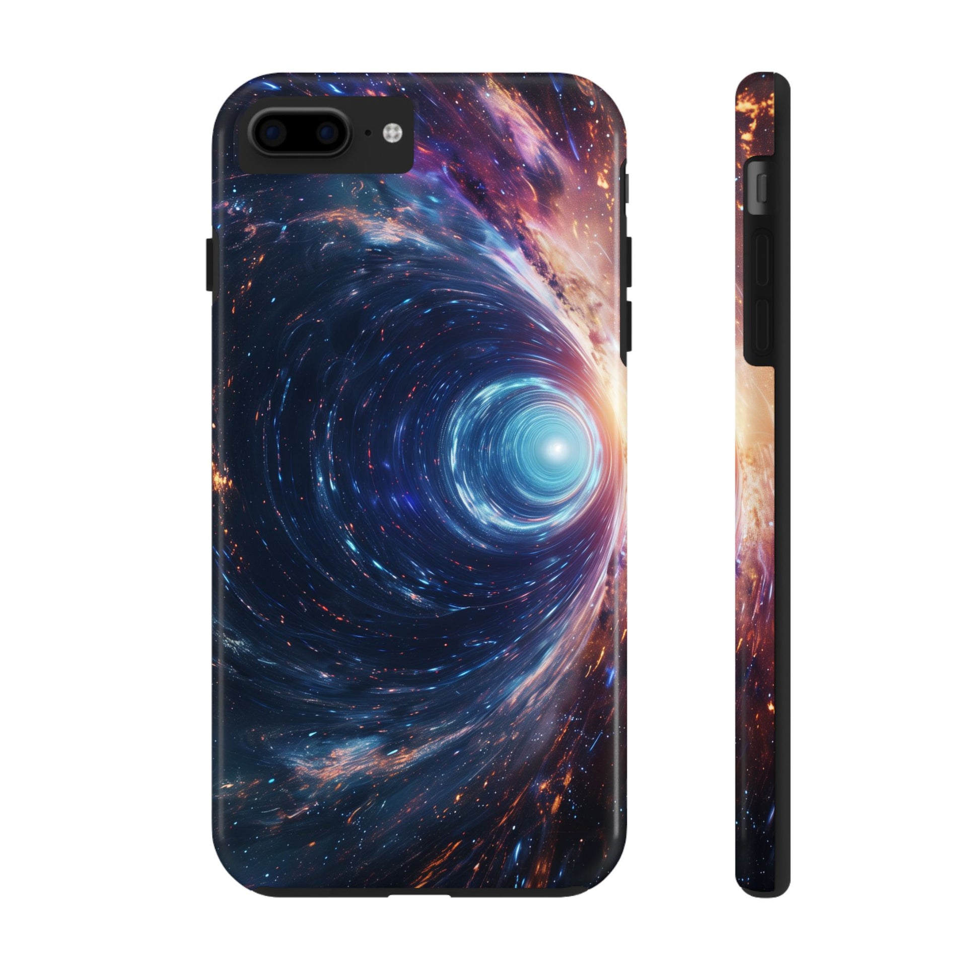 Geeky iPhone Case - Space Geek Case - Space Wormholes Phone Case - Cosmic Galaxy Cover with Futuristic Wormhole Design - Sci-Fi iphone Case