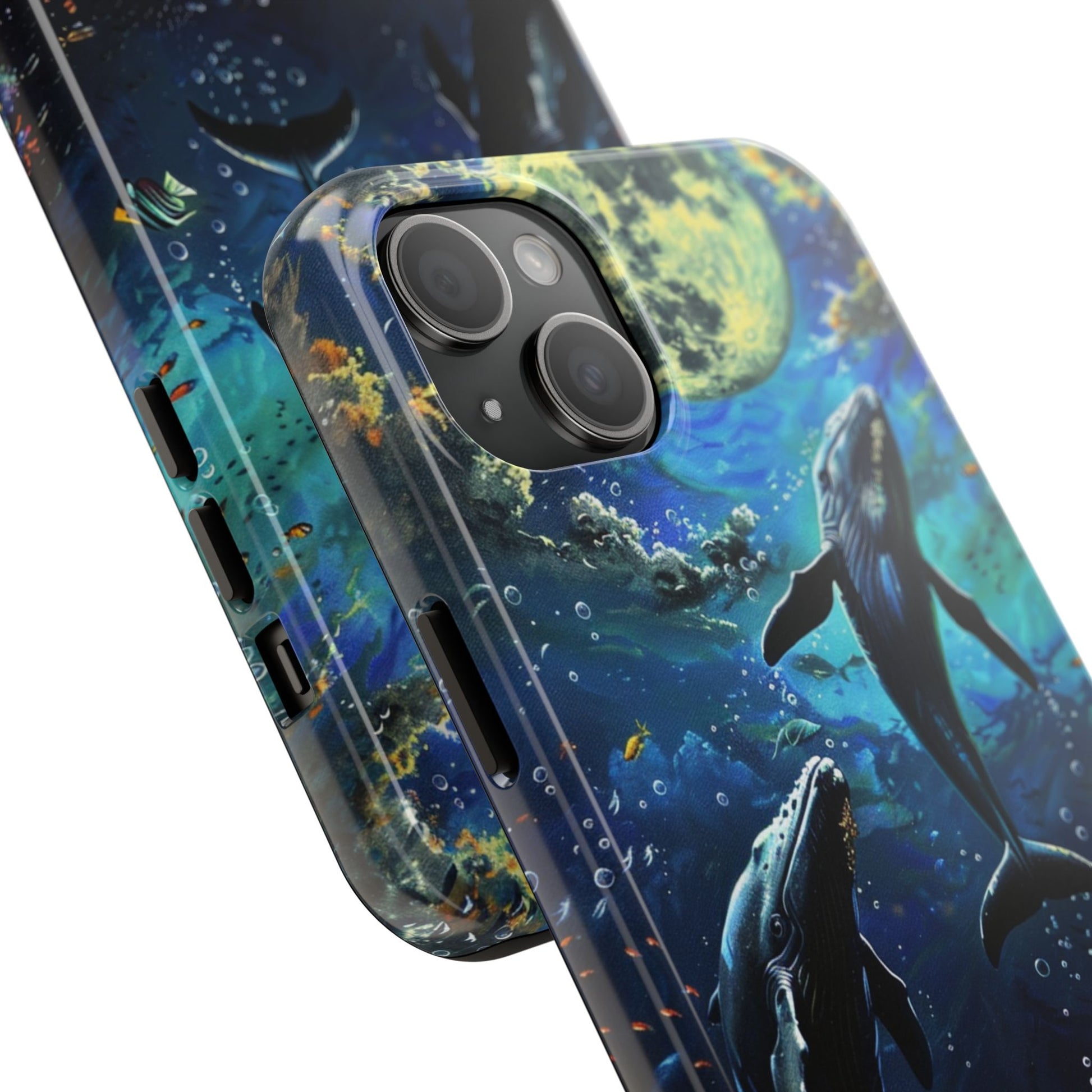 Moonlit Whales Underwater Phone Case - Durable and Stunning Protective Cover