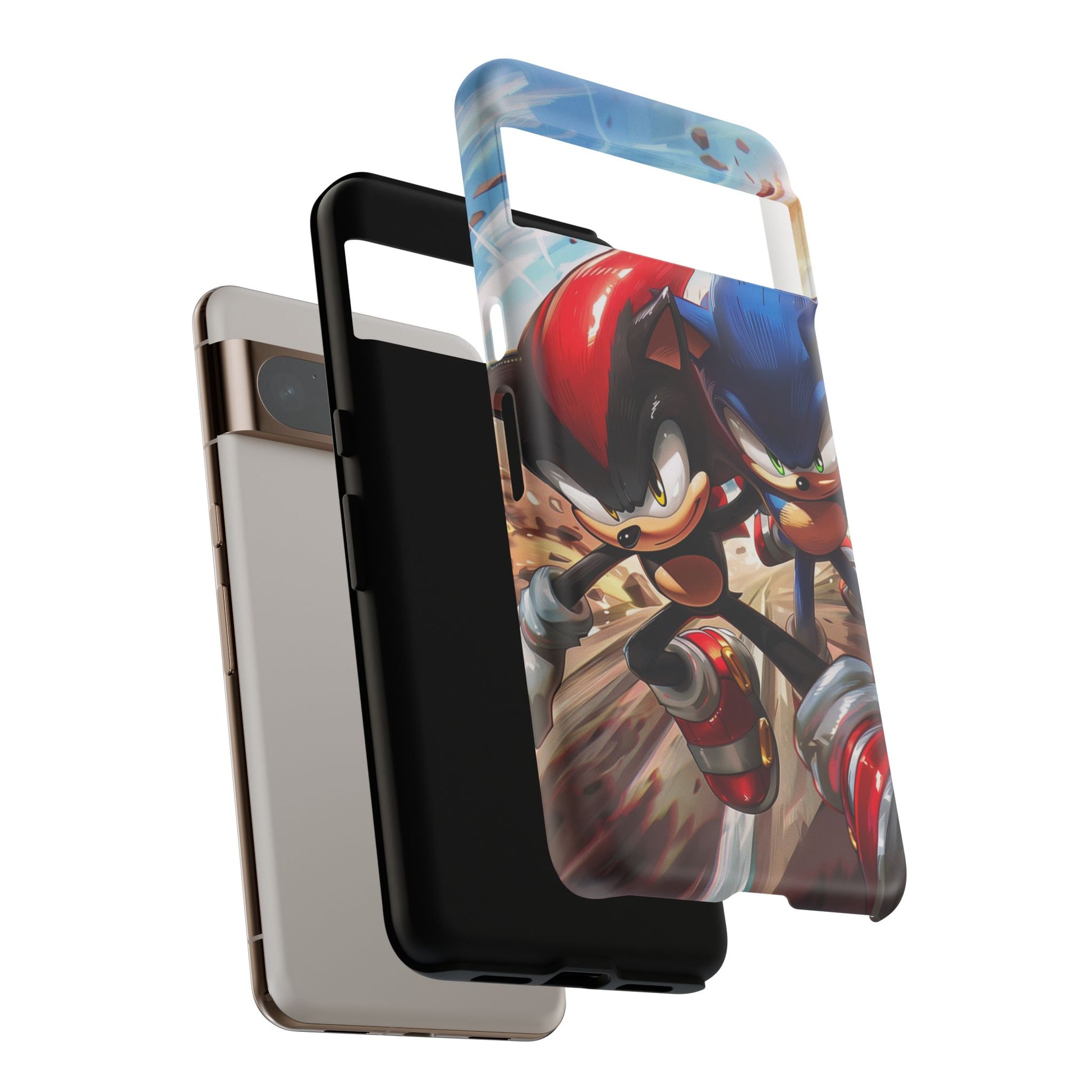 Sonic and Shadow Phone Case, Sonic and Shadow, Tough Android Case, Fun Video Game Phone Case, Retro Game Case, SEGA Video Game Android Case