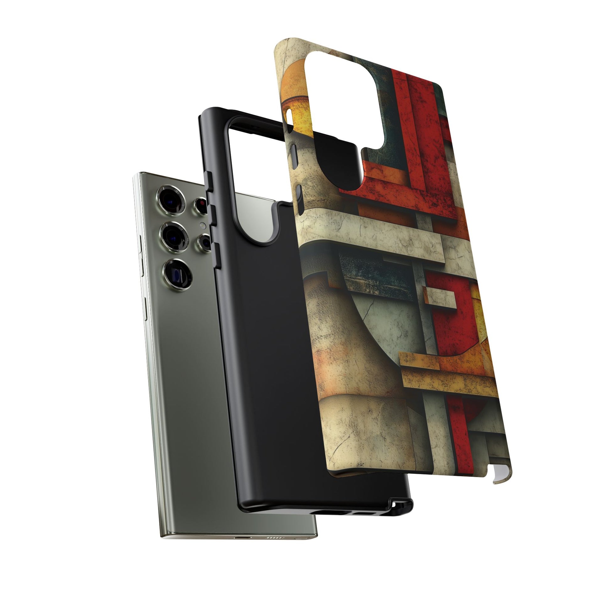 Red Prairie Style Frank Lloyd Wright Usonian Phone Case Geometric Stained Glass Art Deco Marble Gold 13 14 15 16 iPhone Pro Max Galaxy Pixel