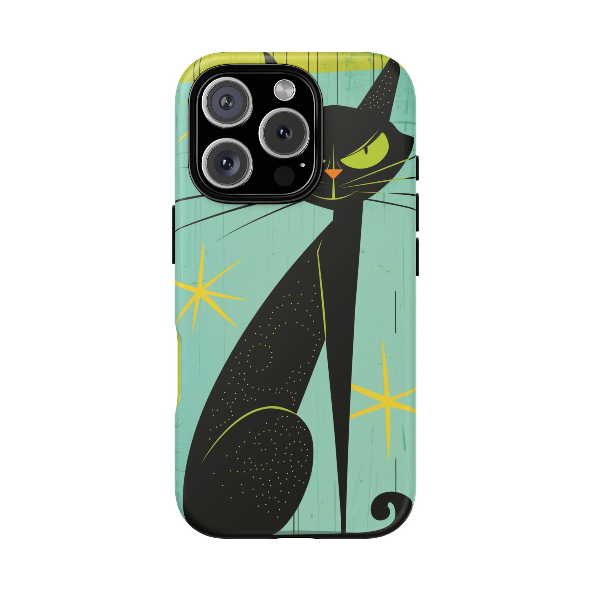 Mid-Century Modern Phone Case, Mid Mod Android Case, Atomic Cats Android Case, Retro Chic Smartphone Cover, Unique Artistic Phone Accessory