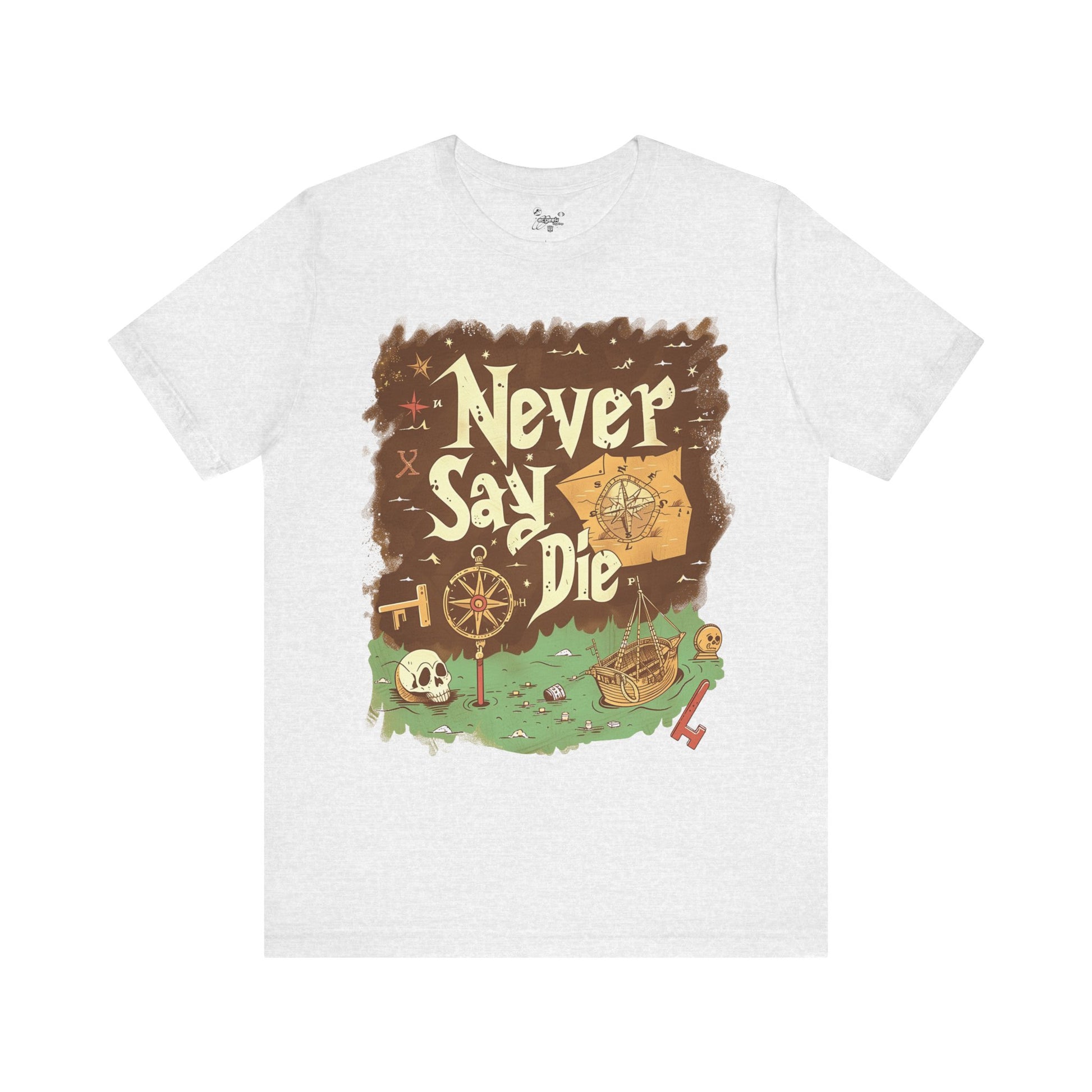 Never Say Die Goonies Inspired Treasure Hunt Shirt Pirate Map Graphic Tee Retro Movie Shirt 80s Movie Lovers