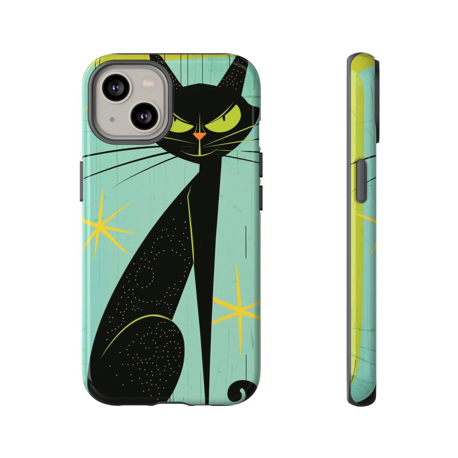 Mid-Century Modern Phone Case, Mid Mod Android Case, Atomic Cats Android Case, Retro Chic Smartphone Cover, Unique Artistic Phone Accessory