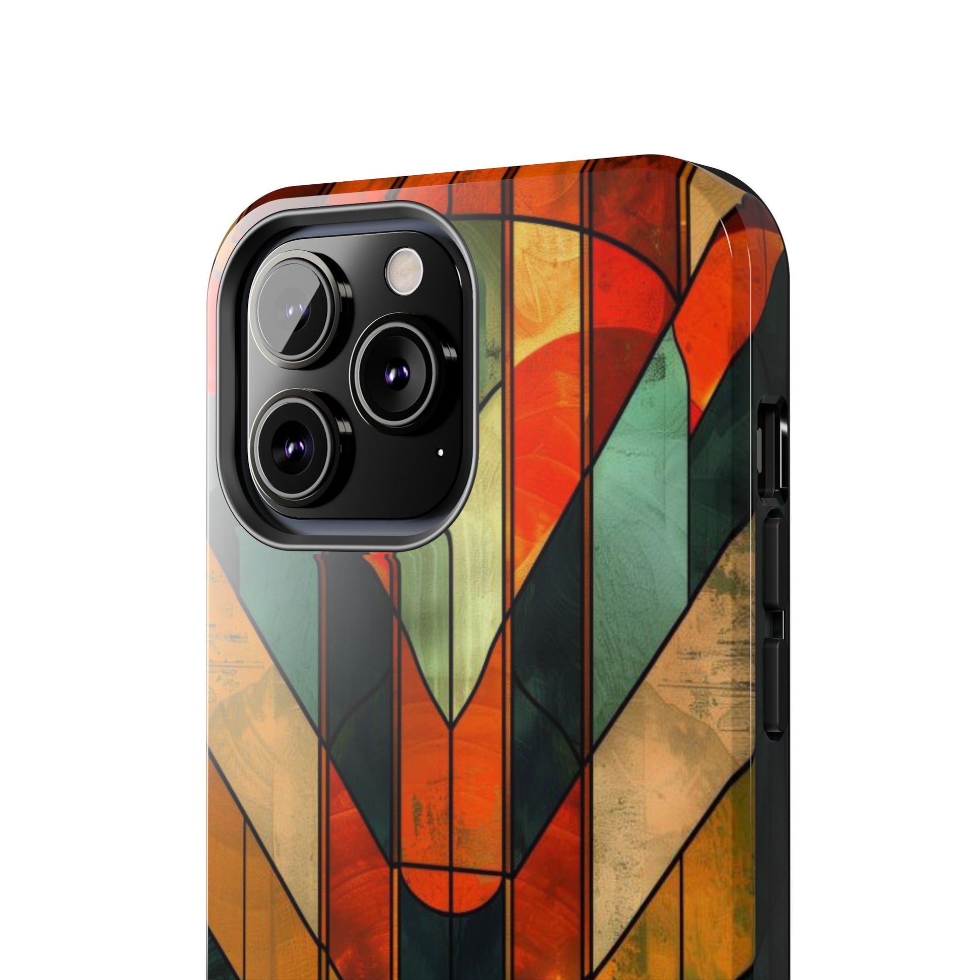 Noir Art Deco Colorful Stained Glass - Durable Dual Layer Iphone Case - Architect Phone Case