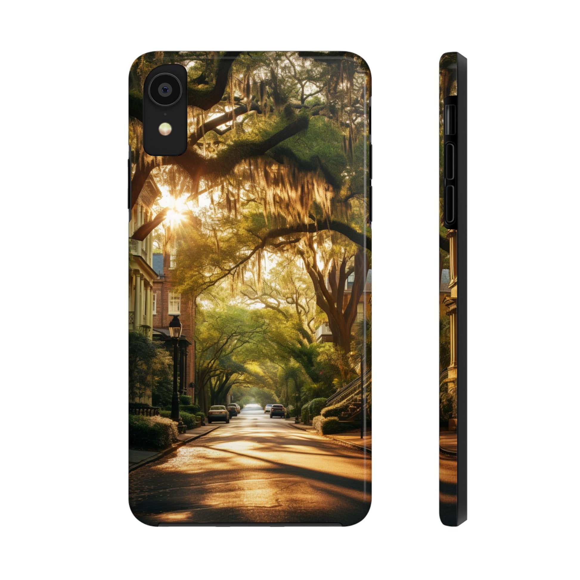 Historic Savannah Georgia Street Scene Phone Case - Unique Protective Cover for iPhone Models, Perfect Souvenir or Gift