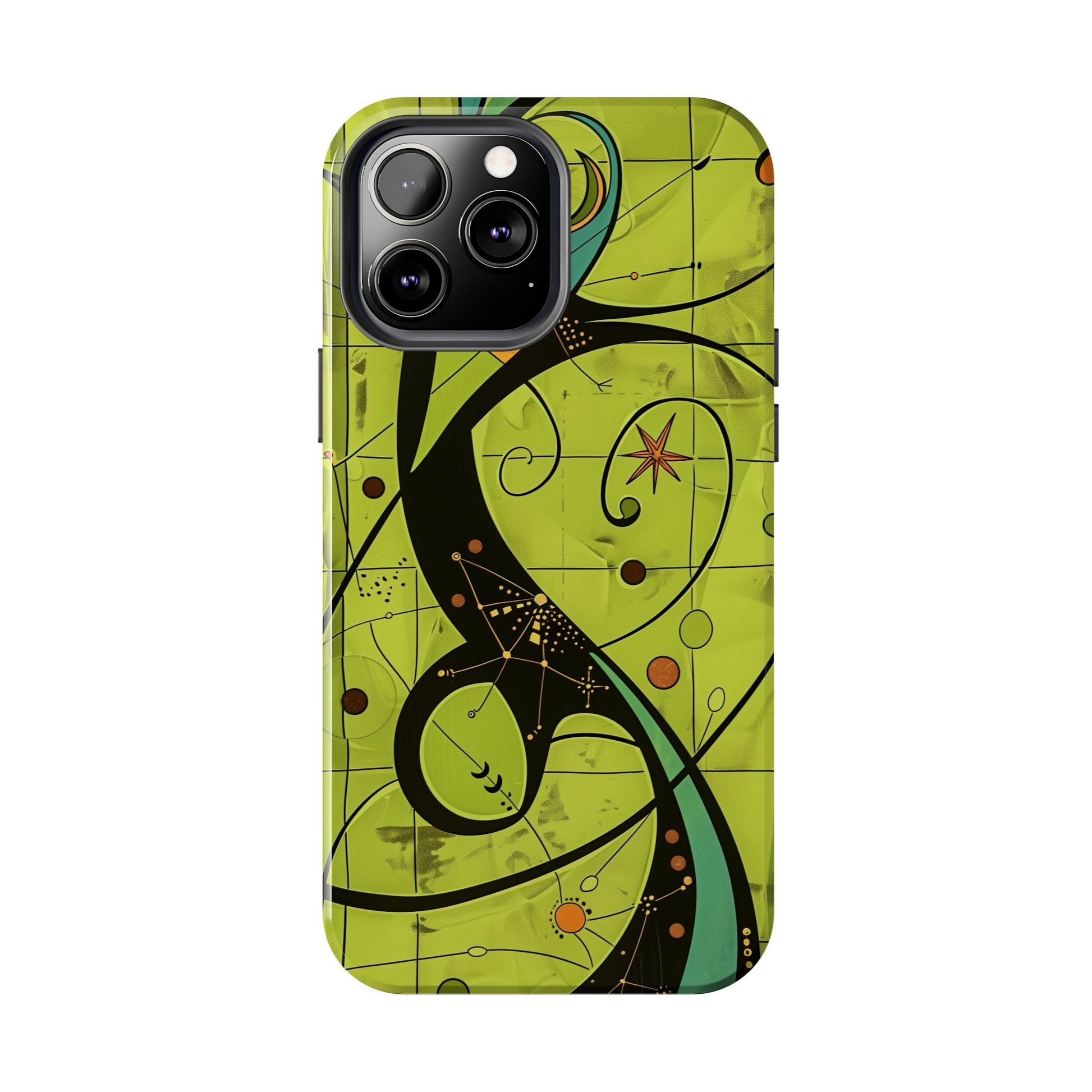 Mid Century Modern Star Design Phone Case, Earth Tone Colors, Retro Style Smartphone Cover, Vintage Phone Case, iPhone 14 Case, Apple iPhone