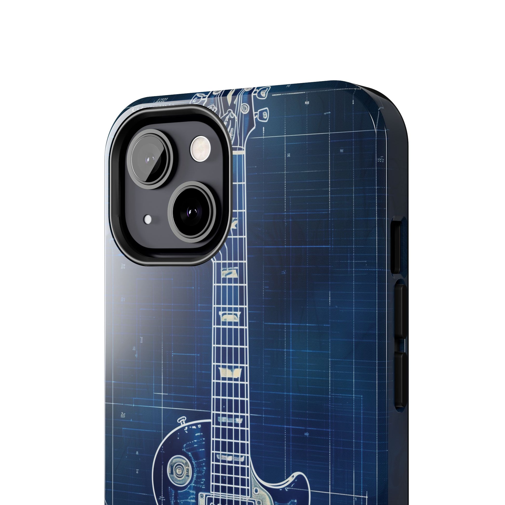 Guitar Phone Case, Guitar Blueprint iPhone Cover, Vintage Guitar Design, Custom iPhone Covers, Rock Music Phone Accessories, Musician Gift