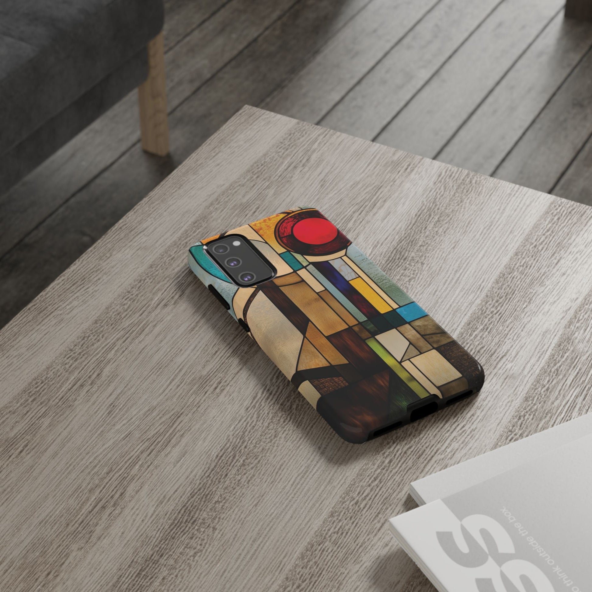 Stained Art Deco Glass Phone Case Frank Lloyd Wright Cottage Core Usonian Prairie Style Geometric Stylish  iPhone 14 15 16 Pro