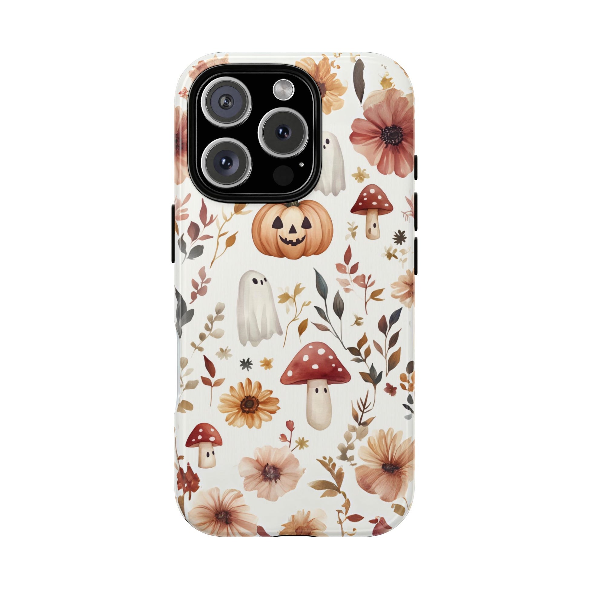 Cottagecore Fall Floral Phone Case for iPhone Samsung Pixel Autumn Pumpkin Tough Case iPhone 16 15 14 13 Pro Max
