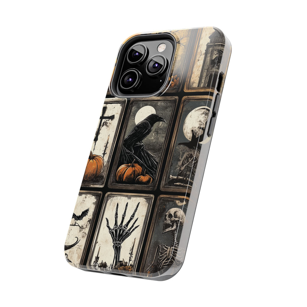 The CrowTarot Card Mystical Phone Case Psychic Dark Academia Halloween Gothic Phone Case Street iPhone 15 Pro Max Samsung Galaxy