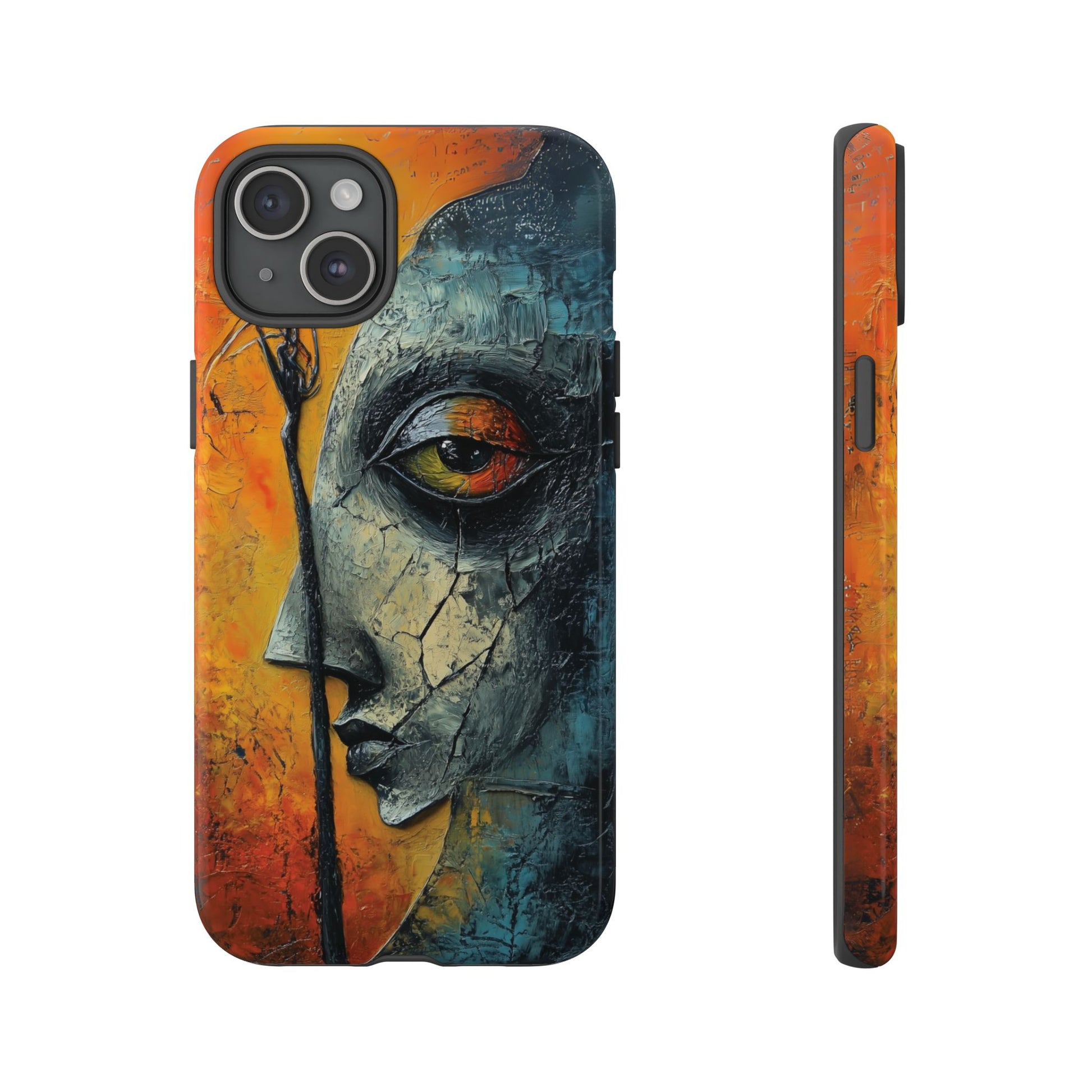 Surrealist Art Phone Case Salvador Dali Style Face Tough Case Unique Artistic 3D Textured Look Surrealism Gift Art iPhone 13 14 15 16