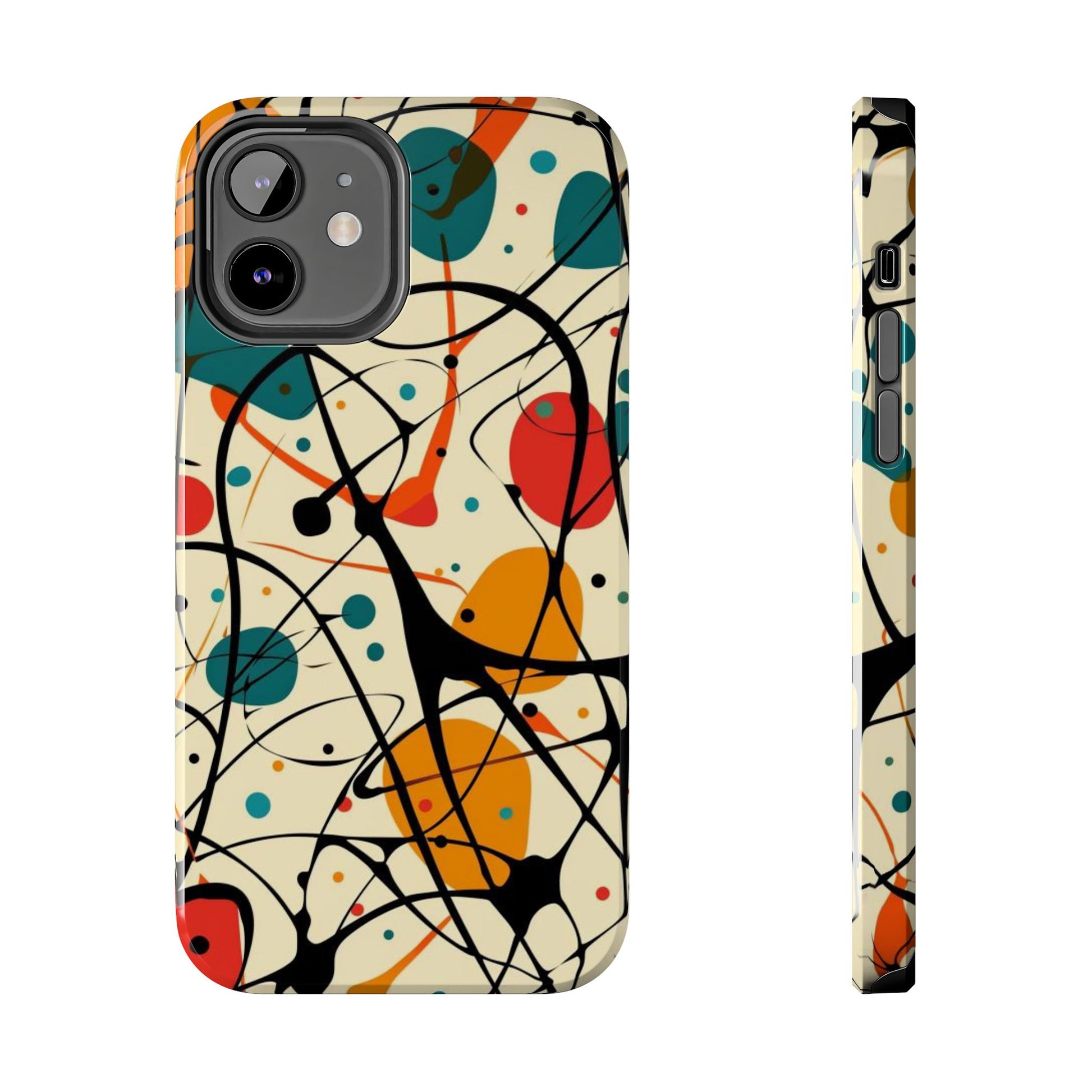 Mid Mod Phone Case,  Colorful Mid Mod Design Durable Phone Case, Vibrant and Stylish iPhone Tough Cover, iphone 15 case, iphone 14 pro max