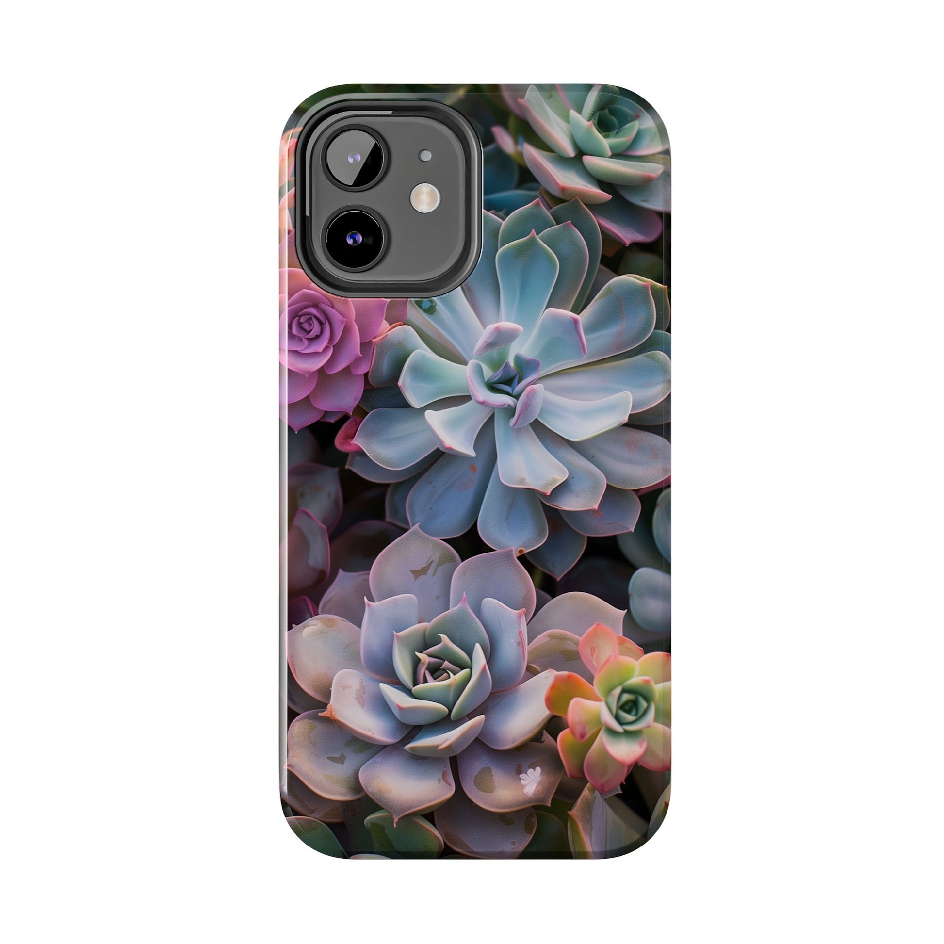 Pastel Succulent Flower Design Durable Phone Case - Tough Protection for iPhones