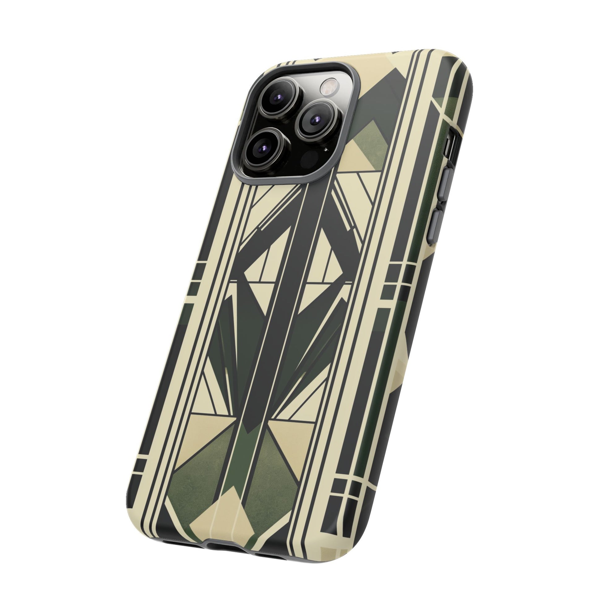 Dark Green Frank Lloyd Wright Inspired Phone Case Geometric Stained Glass Art Deco Marble Gold 13 14 15 16 iPhone Pro Max Galaxy Pixel