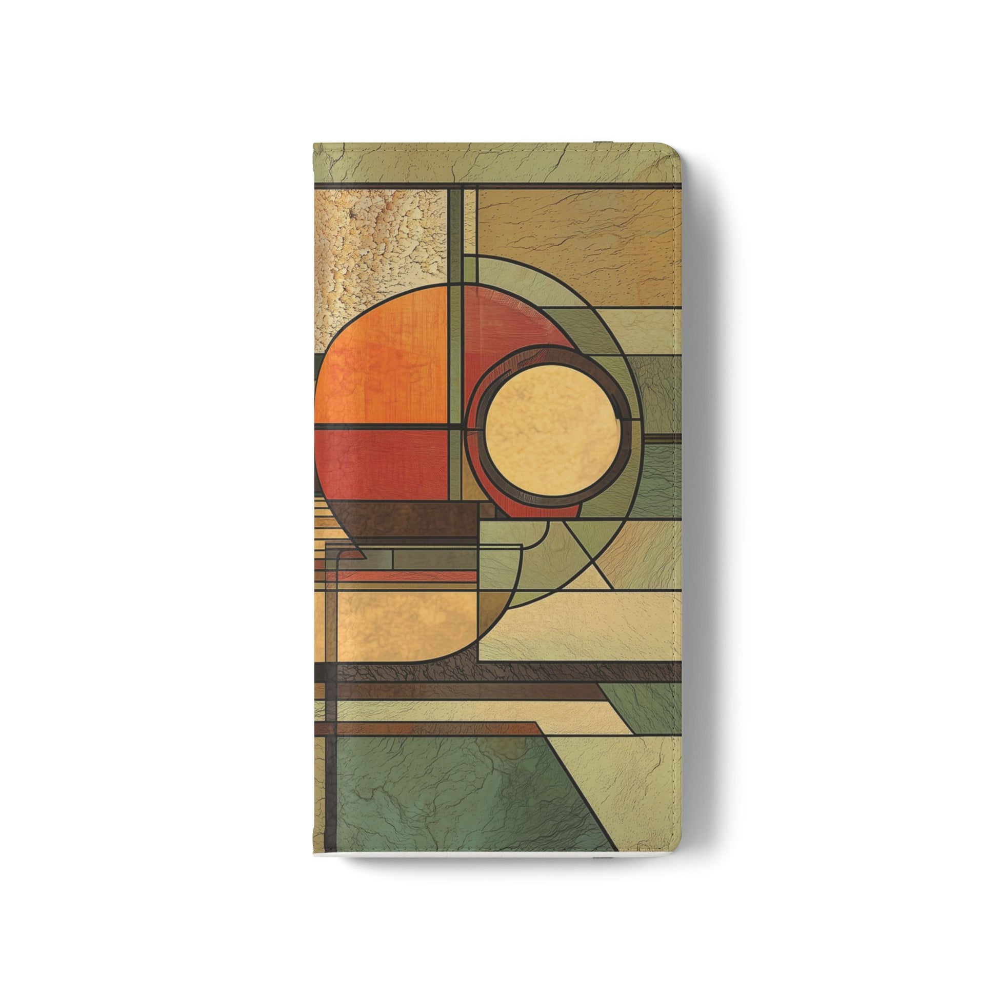 Art Deco Flip Case Prairie Style Stained Glass Inspired by Frank Lloyd Wright, Phone Covers, Colorful Protective Accessories, Unique