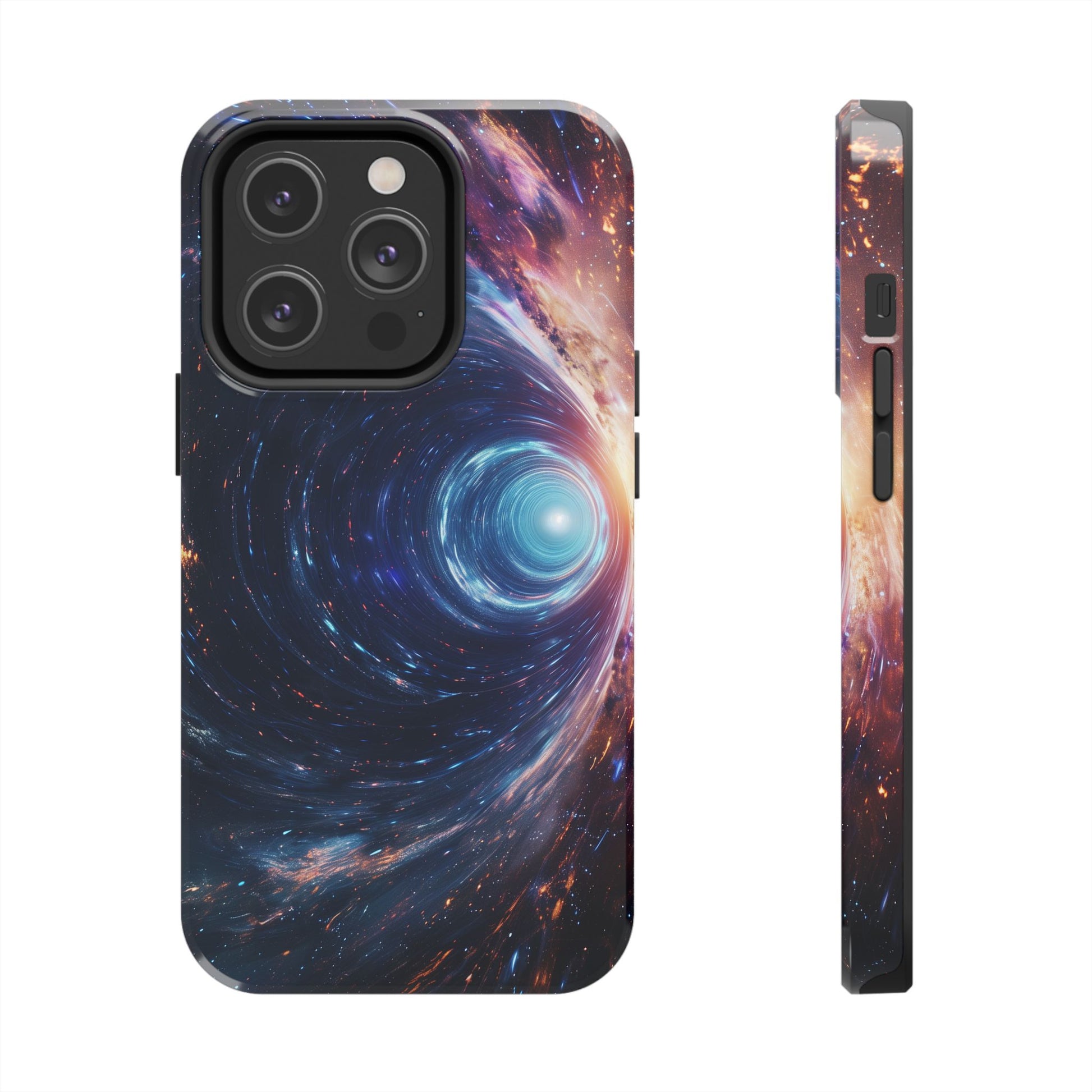 Geeky iPhone Case - Space Geek Case - Space Wormholes Phone Case - Cosmic Galaxy Cover with Futuristic Wormhole Design - Sci-Fi iphone Case