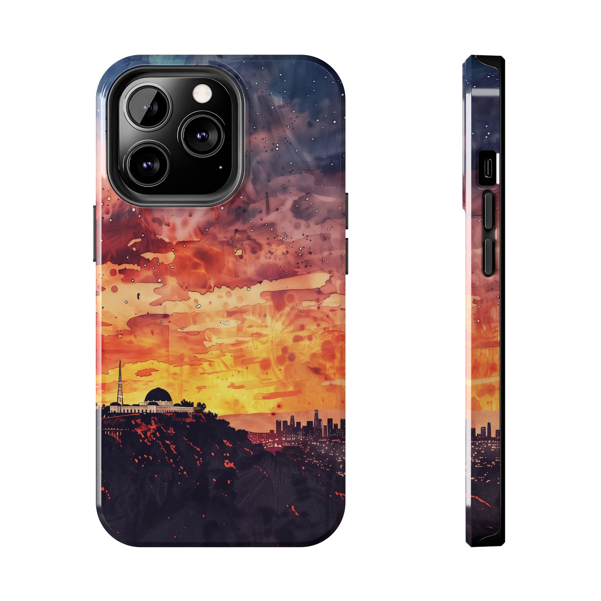 Los Angeles Sunset iPhone Case, Golden Hour Scenic View, Hollywood Hills Sunset Phone Case, Palm Trees Phone Case, iphone 15 pro max case