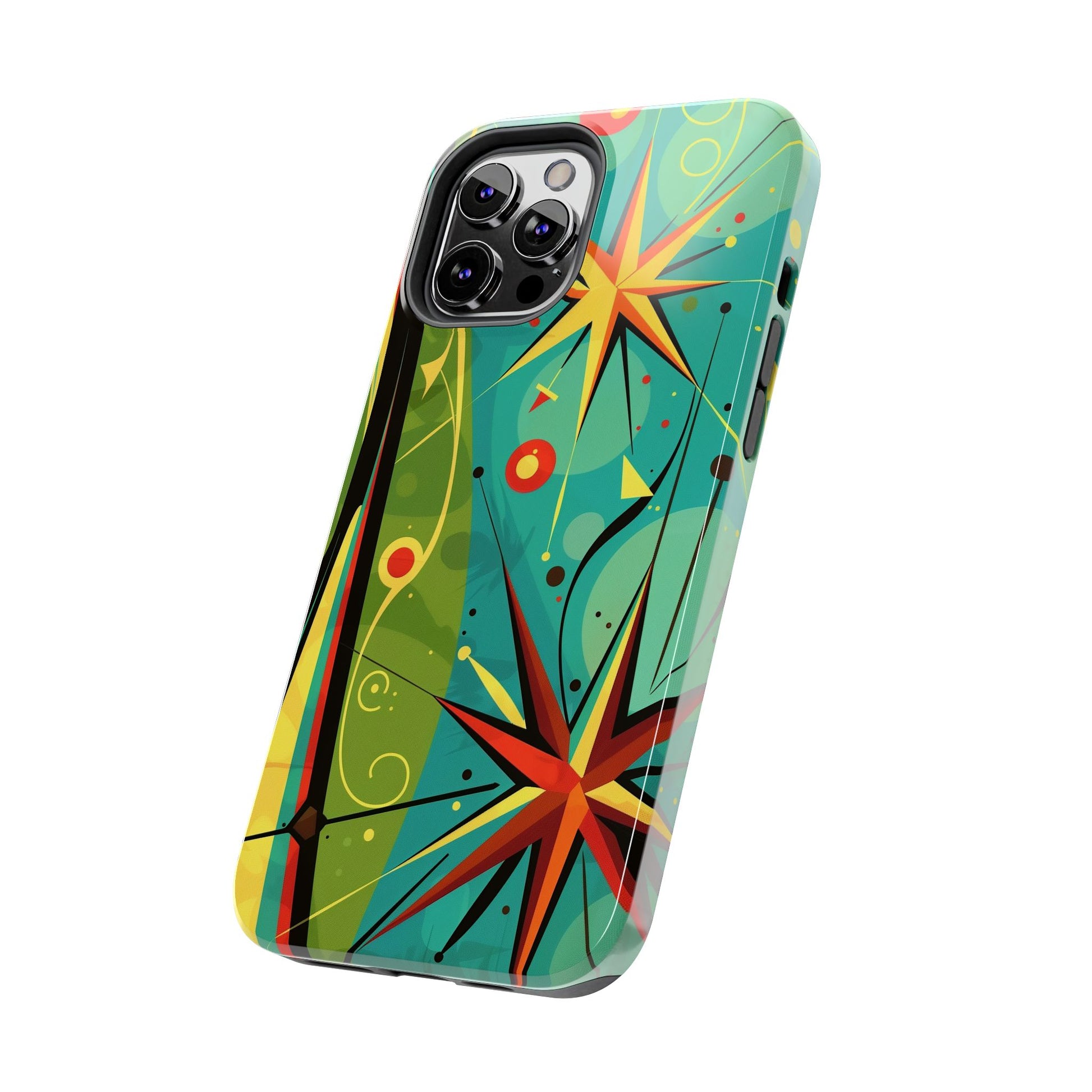 Mid Century Modern Star Design Phone Case, Earth Tone Colors, Retro Style Smartphone Cover, Vintage Phone Case, iPhone 14 Case, Apple iPhone