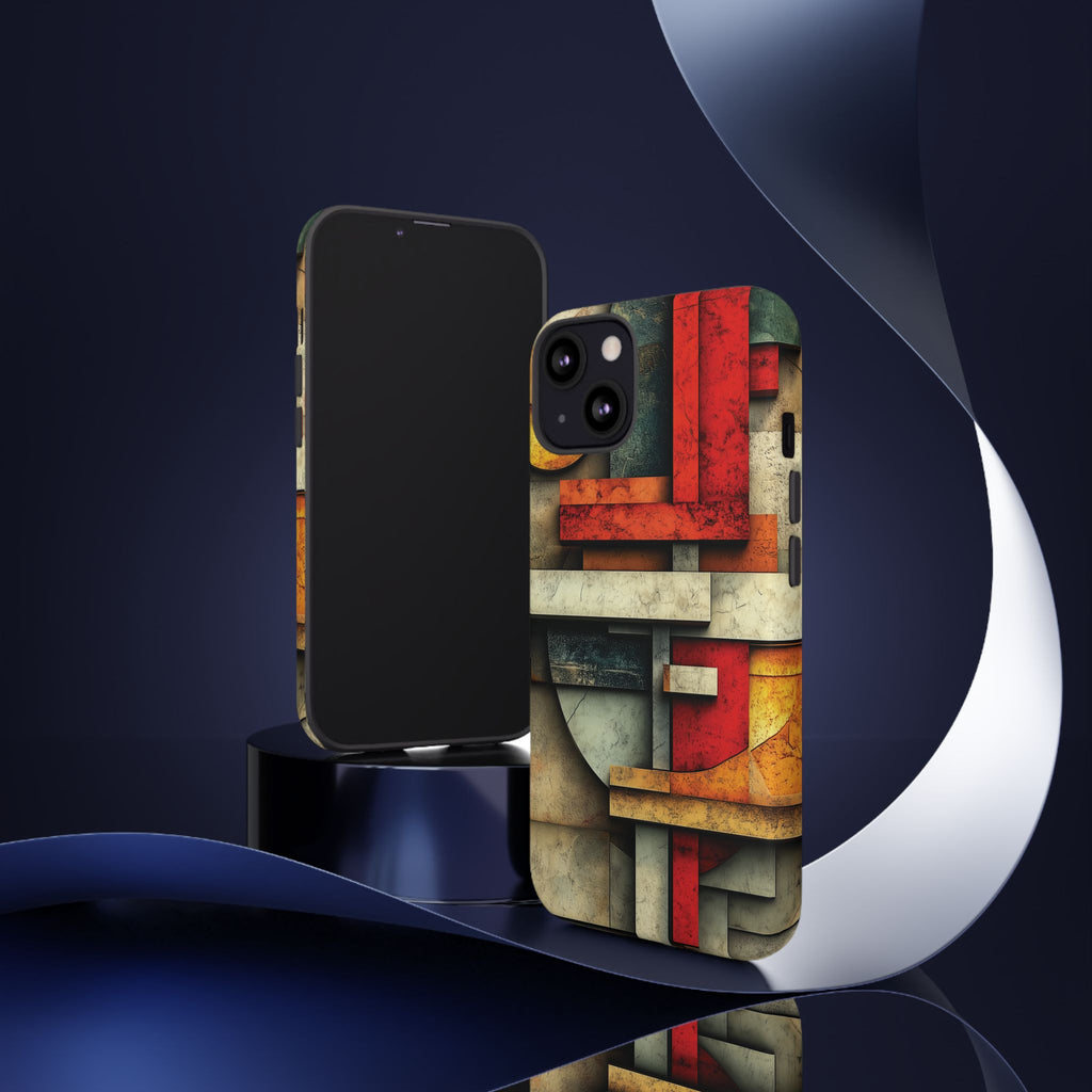 Red Prairie Style Frank Lloyd Wright Usonian Phone Case Geometric Stained Glass Art Deco Marble Gold 13 14 15 16 iPhone Pro Max Galaxy Pixel