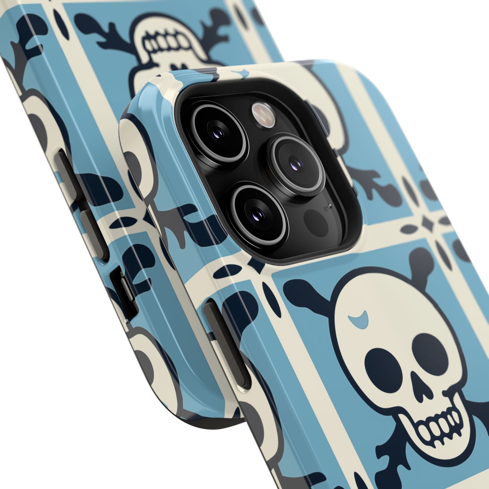 Cute Skull Phone Case Sugar Skull Ghingham Impact-Resistant Cover Goth Skull, Halloween Gift iphone 13 14 15 16 Pro Max