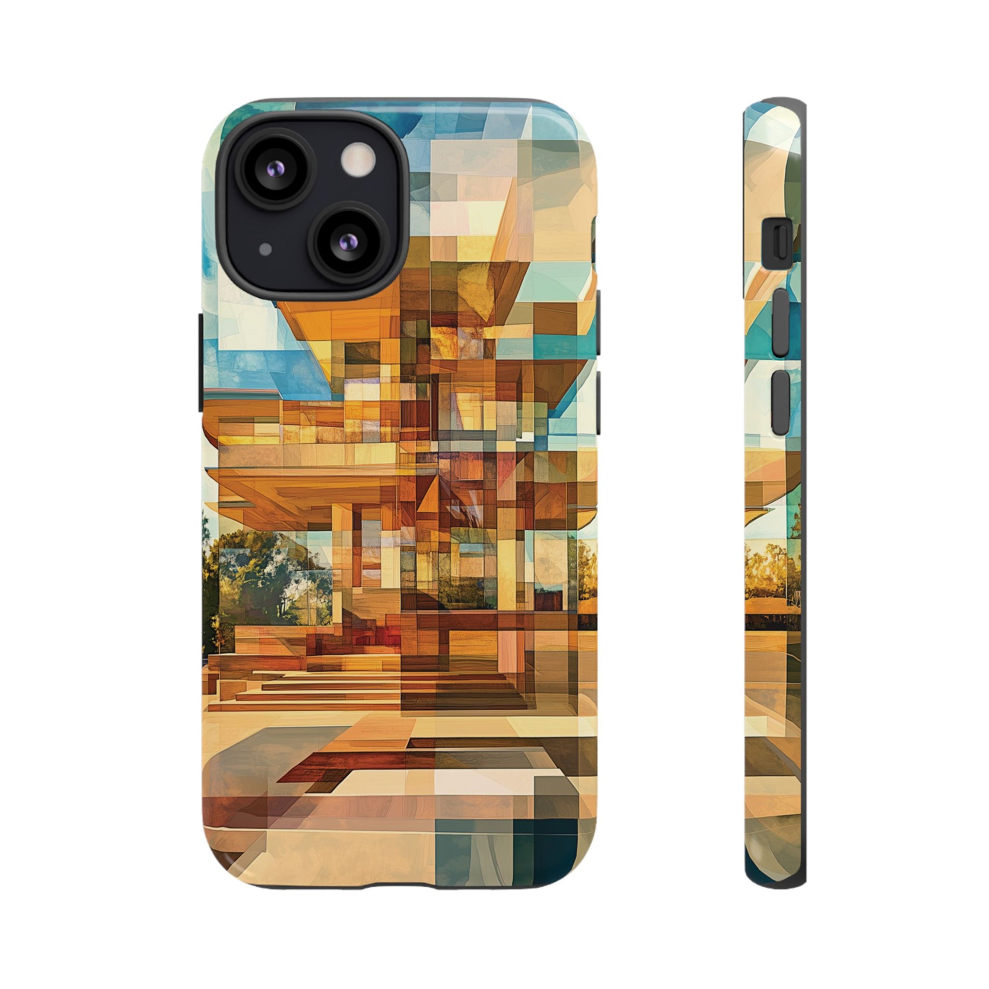 Frank Lloyd Wright Inspired Prairie Usonian Phone Case Geometric Stained Glass Art Deco Marble Gold 13 14 15 16 iPhone Pro Max Galaxy Pixel
