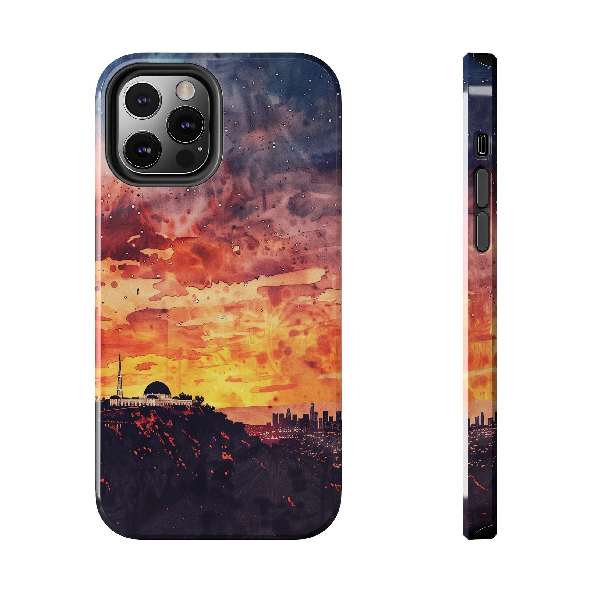 Los Angeles Sunset iPhone Case, Golden Hour Scenic View, Hollywood Hills Sunset Phone Case, Palm Trees Phone Case, iphone 15 pro max case