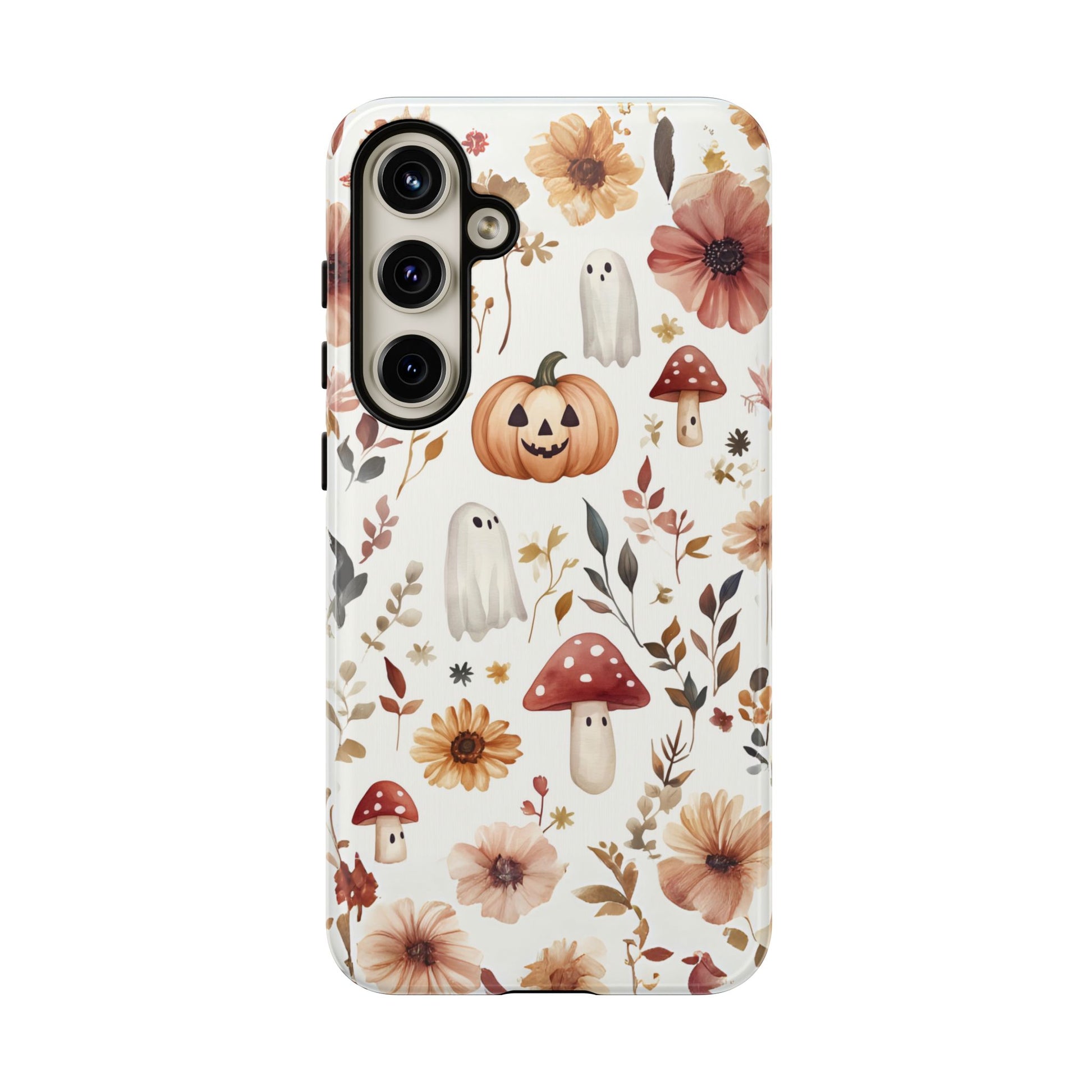 Cottagecore Fall Floral Phone Case for iPhone Samsung Pixel Autumn Pumpkin Tough Case iPhone 16 15 14 13 Pro Max