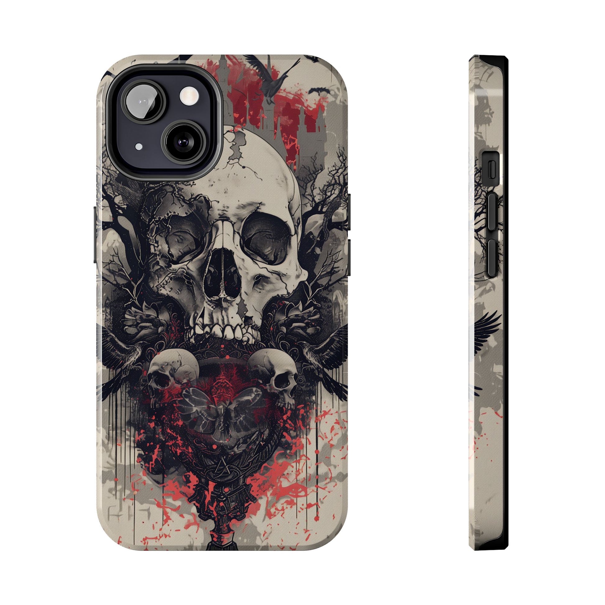 Gothic Art Phone Case Skulls and Crows, Moth Phone Case, Moon and Tarot Phone Case, Halloween Spooky Season, Dark Academia iPhone 15 Pro Max