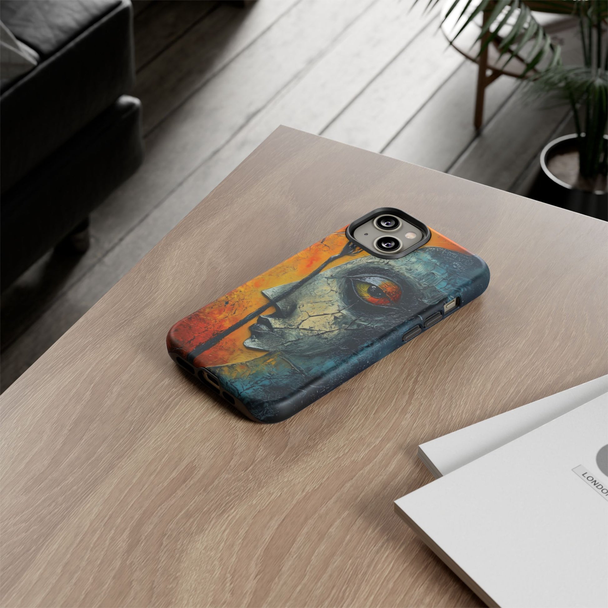 Surrealist Art Phone Case Salvador Dali Style Face Tough Case Unique Artistic 3D Textured Look Surrealism Gift Art iPhone 13 14 15 16