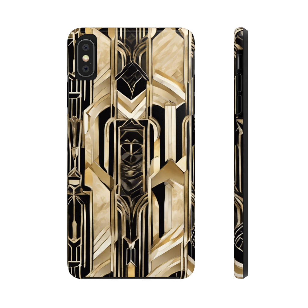 Gold Art Deco Inspired Durable Phone Case - Stylish and Sturdy Protection for Your Device