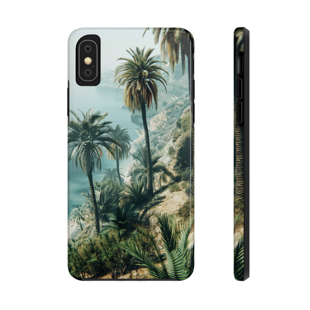 Coastal Breeze: Durable iPhone Case with Ocean View and Palm Trees