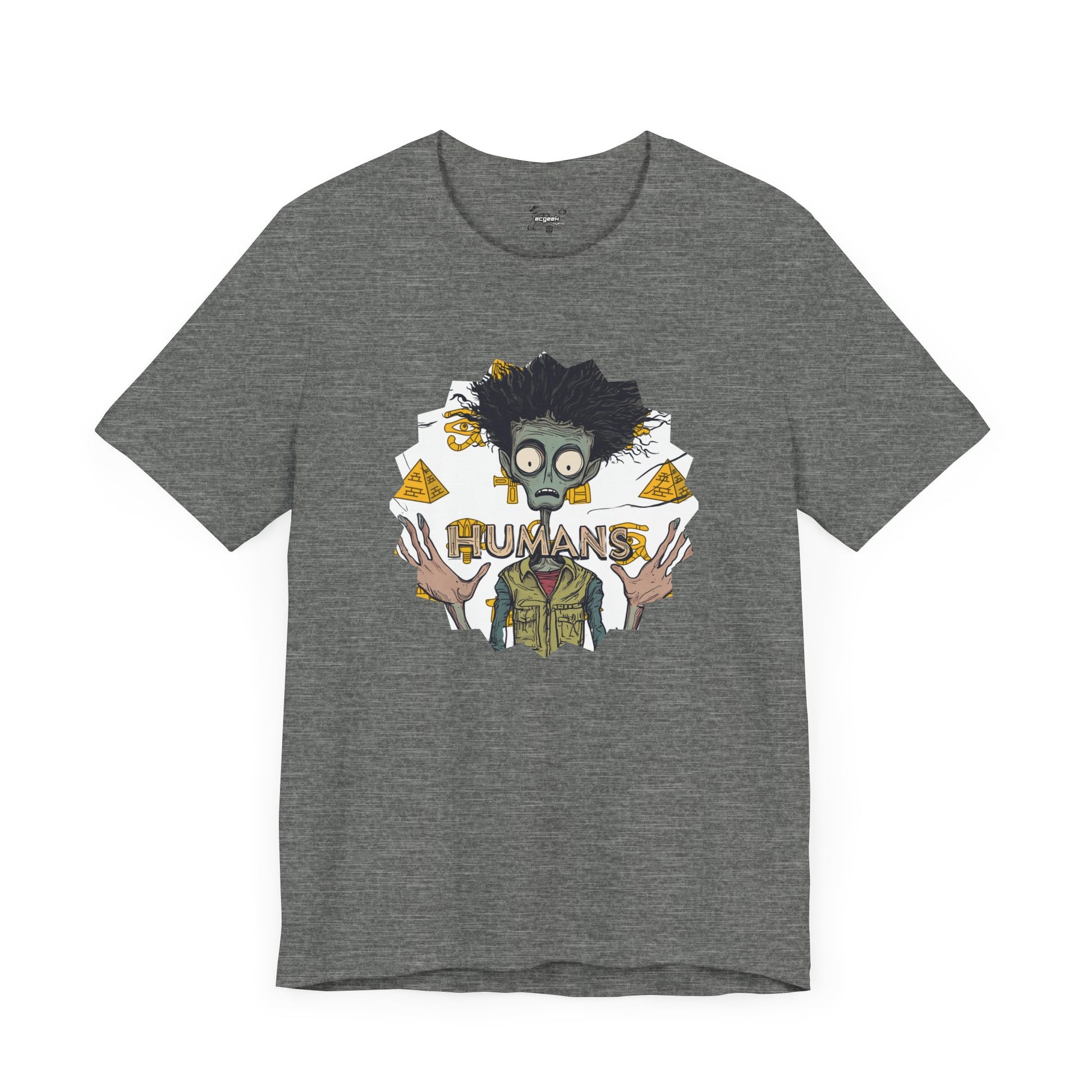 Alien Conspiracy Theory Ancient Human Fan Graphic Tee Crazy Hair Pyramids Egyptians UFO Shirt Extraterrestrial
