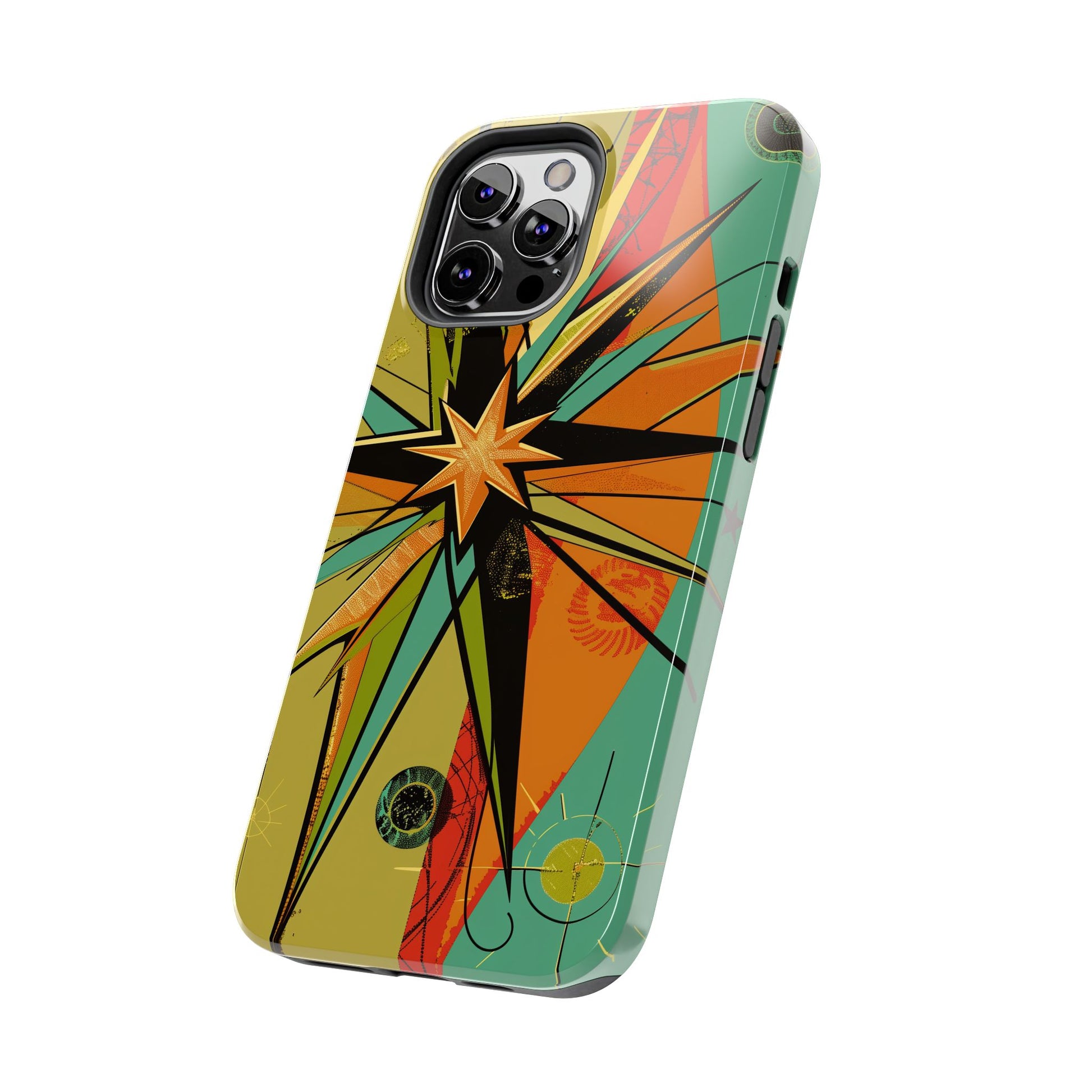 Mid Century Modern Star Design Phone Case, Earth Tone Colors, Retro Style Smartphone Cover, Vintage Phone Case, iPhone 14 Case, Apple iPhone