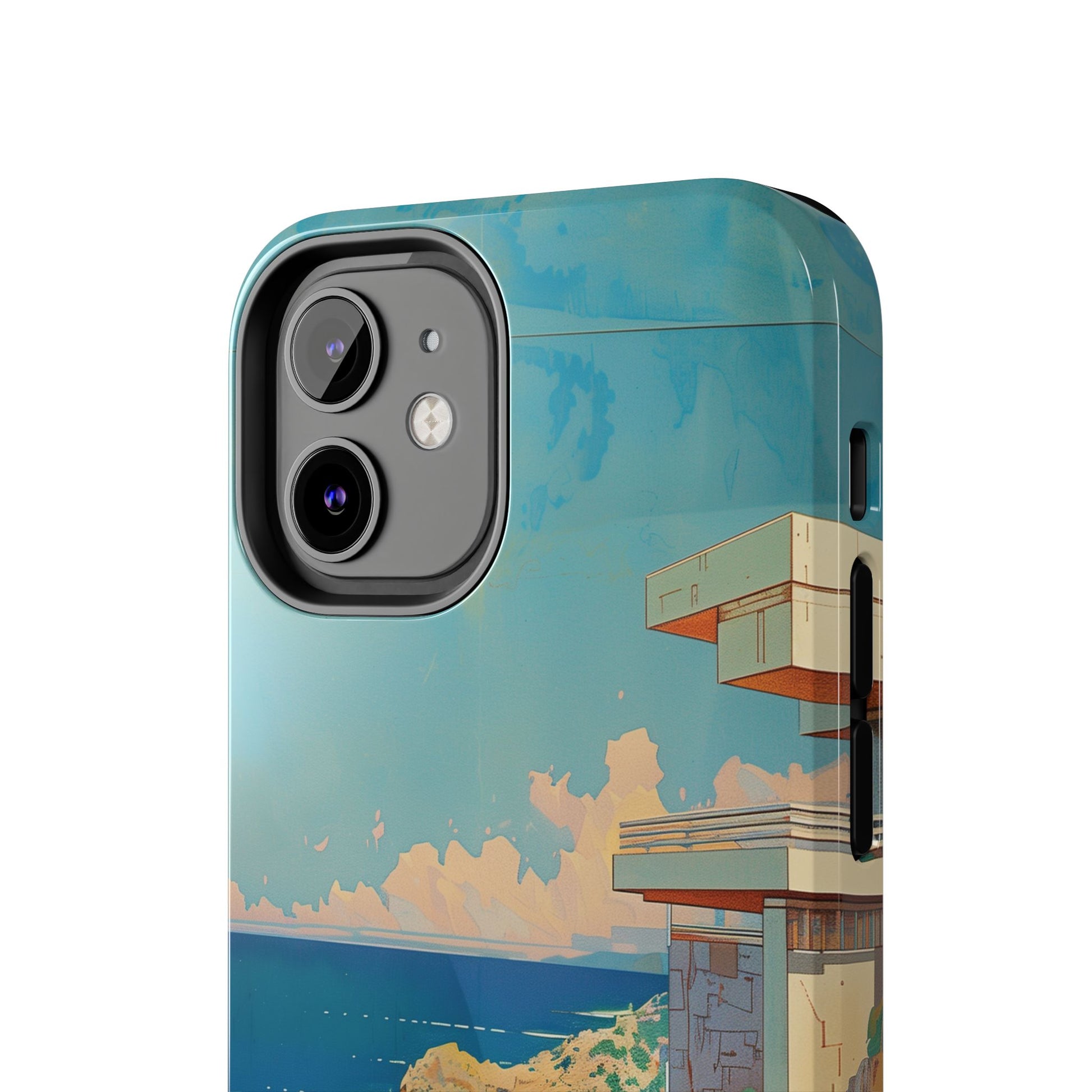 Retro Beach Scene Phone Case, Vintage Tropical Ocean iPhone Case, Summer Beach Phone Cover for iPhone, iphone 15 pro max